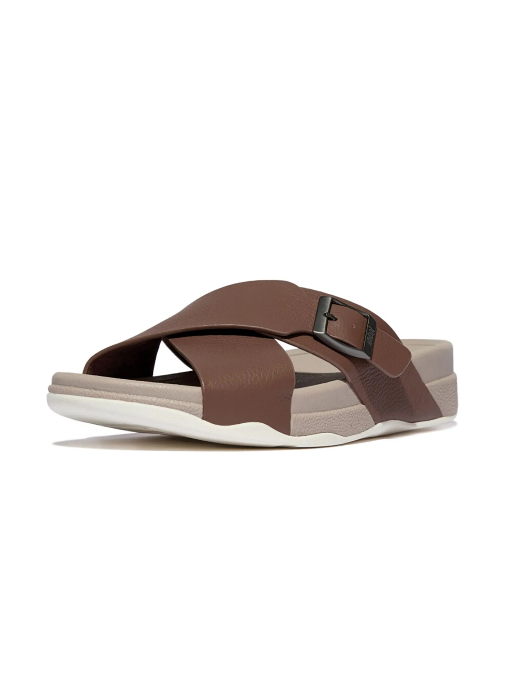 FitFlop™ MEN'S SURFER BUCKLE TUMBLED CROSS S BROWN