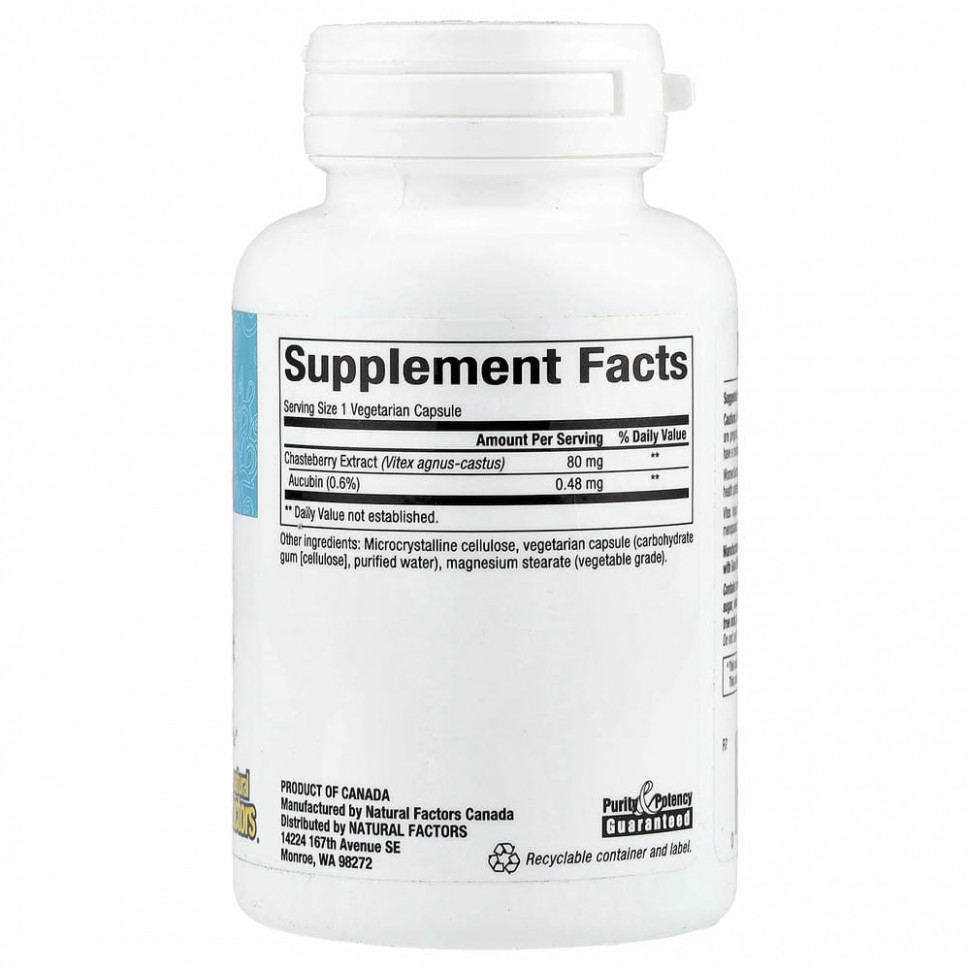 Natural Factors, Womensense, экстракт витекса священного, 90 вегетарианских капсул