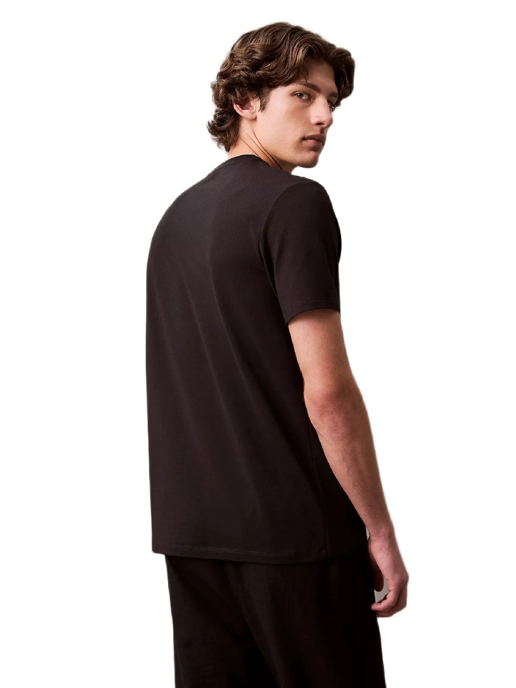 CALVIN KLEIN Men's Tech Pique T-Shirt Black