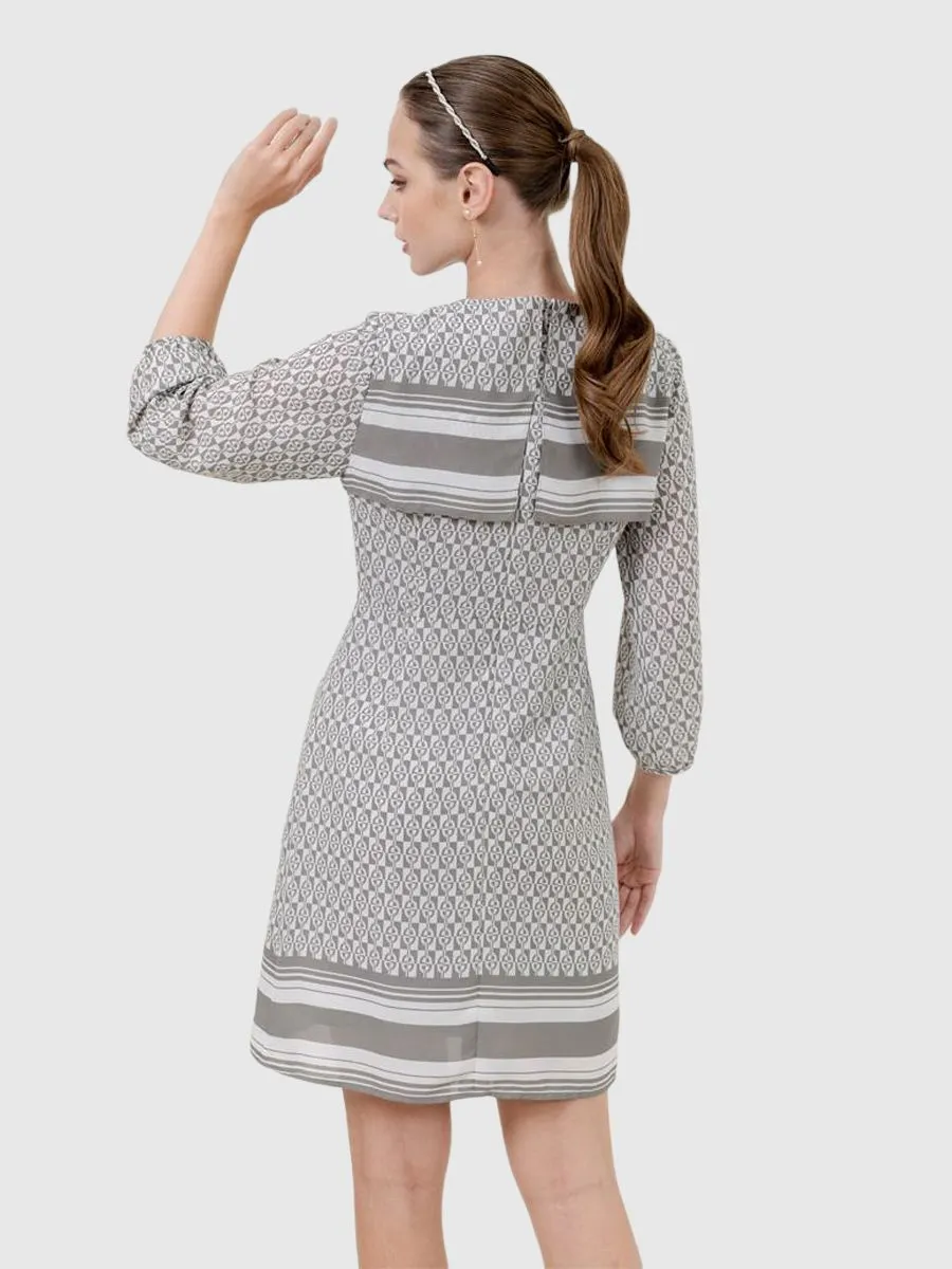 AMILA Women Dress Chiffon Dobby Grey