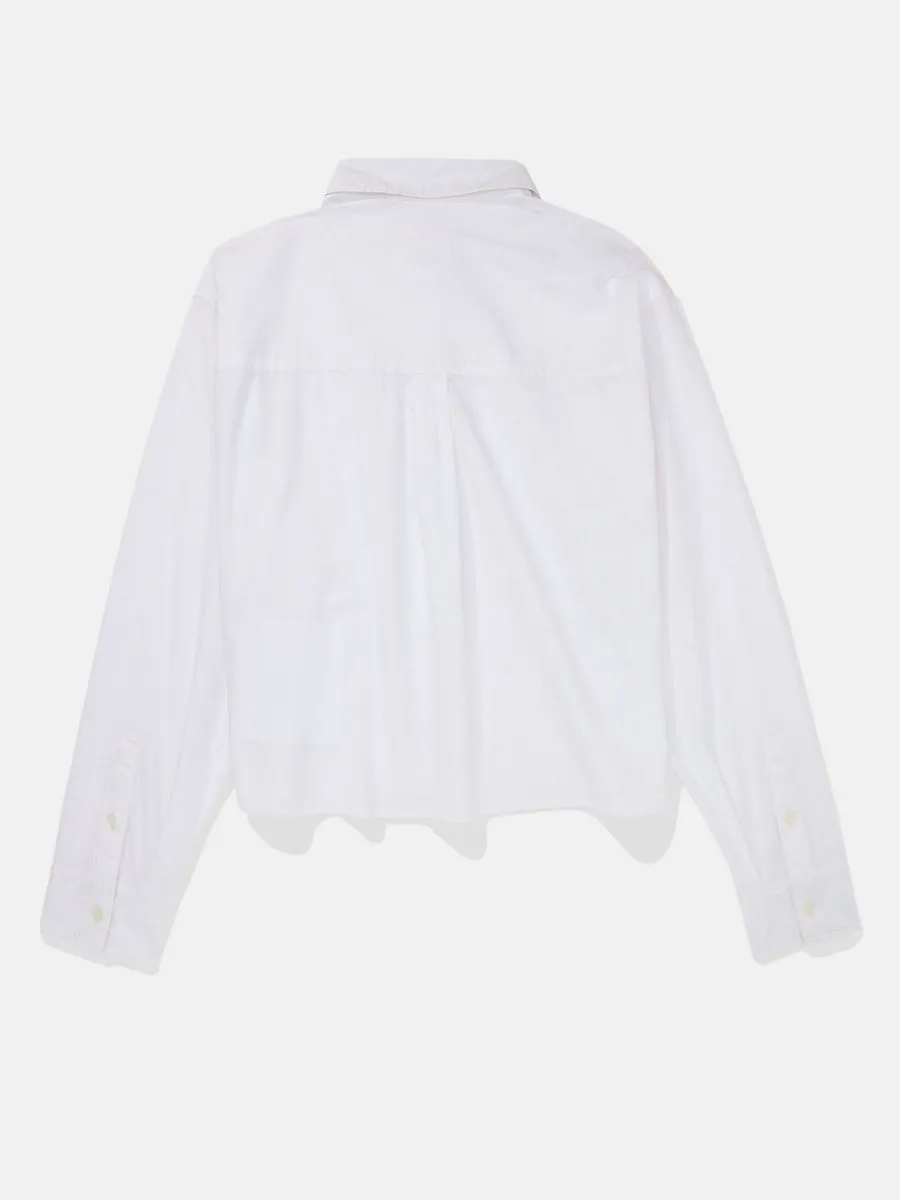 AMERICAN EAGLE WOMEN 5396 CORE ST HEM CROPPED PREP 100 WHITE