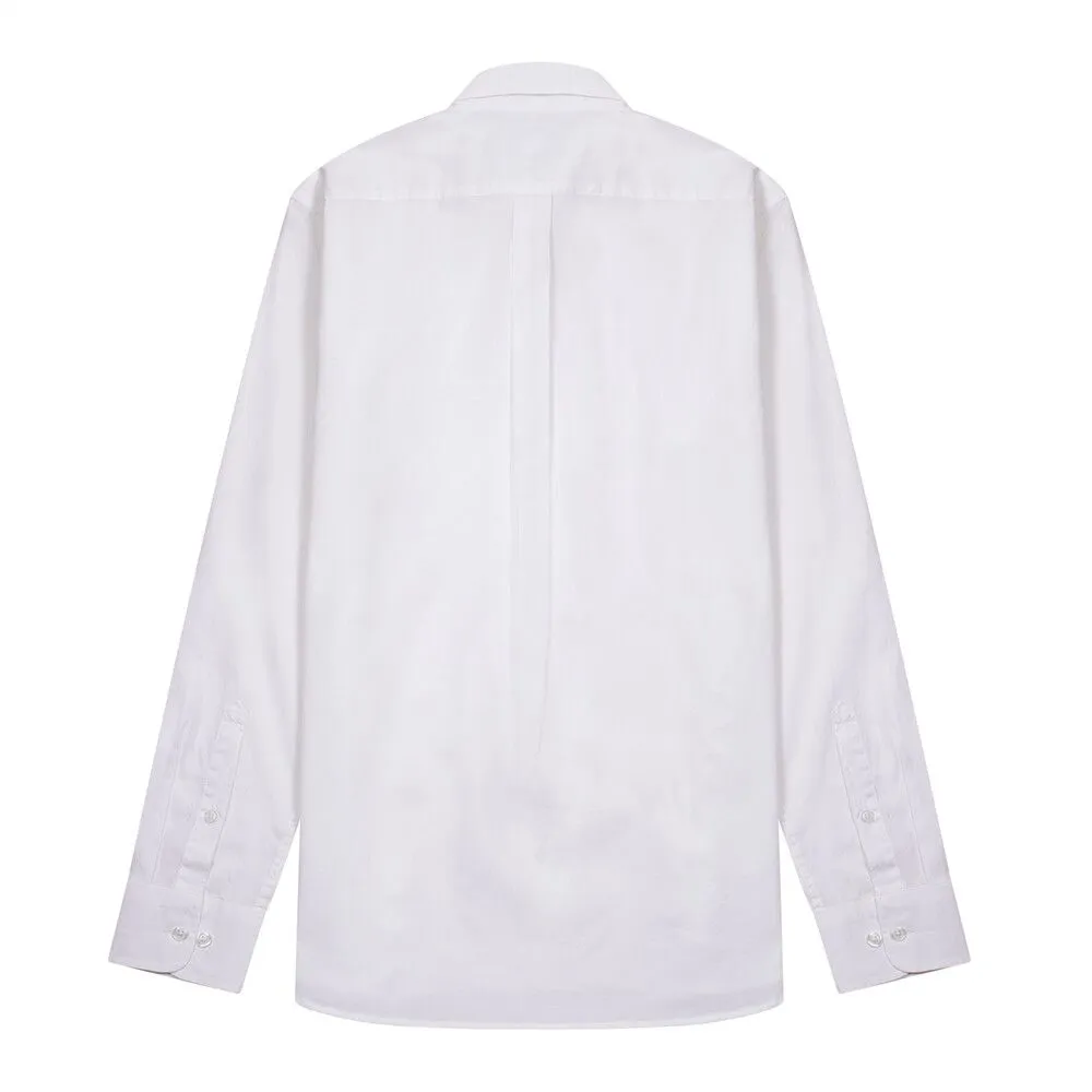 GIORDANO White Men's Stretch Long Sleeve Slim Button Front Shirt