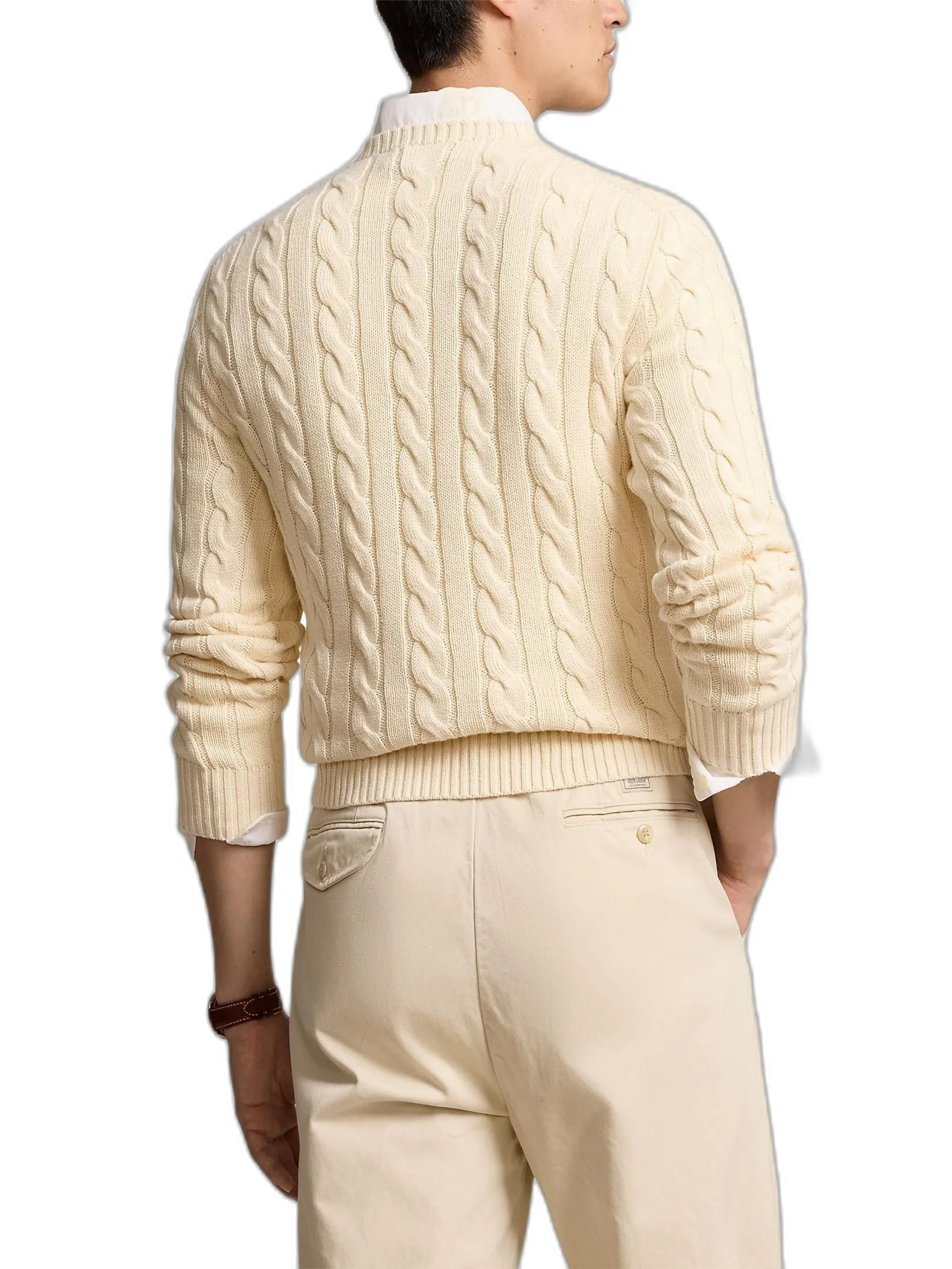 POLO RALPH LAUREN Men Pullover-Cable-Knit Cotton Sweater MNPOSWE16820693-Natural-101
