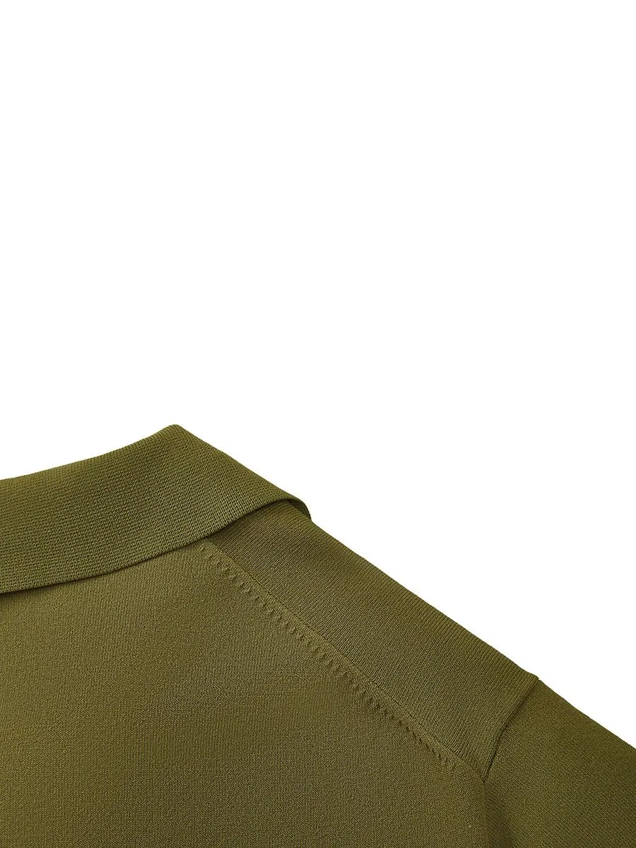 G2000 Men Clothing Viscose Poly Open Collar Polo Smart Fit - Green