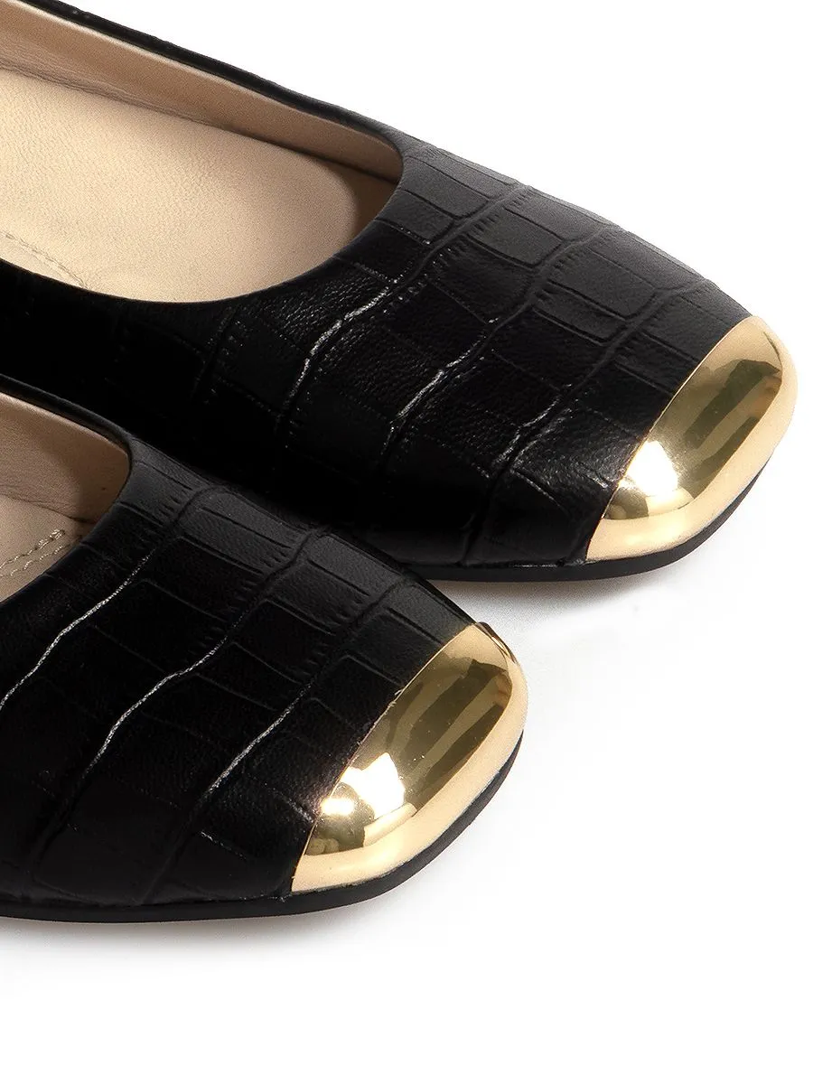 KENNETH COLE WOMEN FLATS ASTAIRE FLATS X ANNE THONGPRASOM / JET BLACK CROC