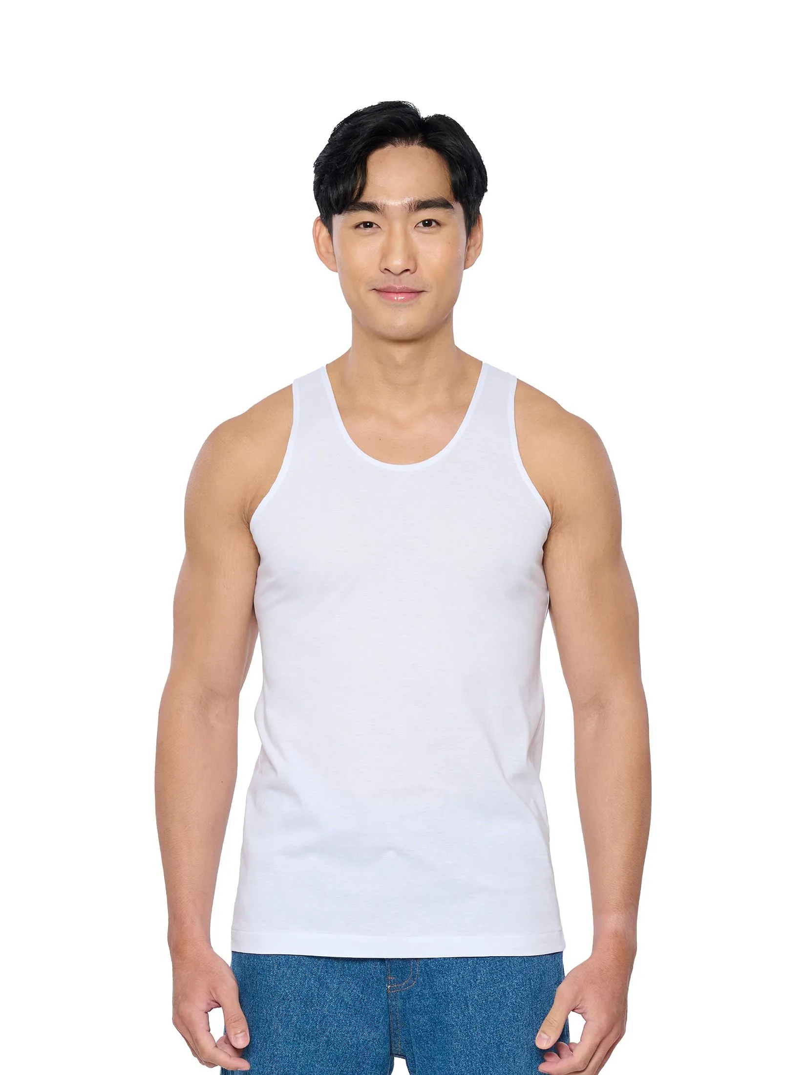 DOUBLE GOOSE White classic singlets.