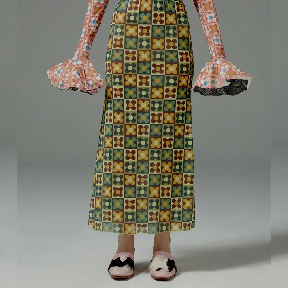 BLACKDOG BKK Green daisy skirt