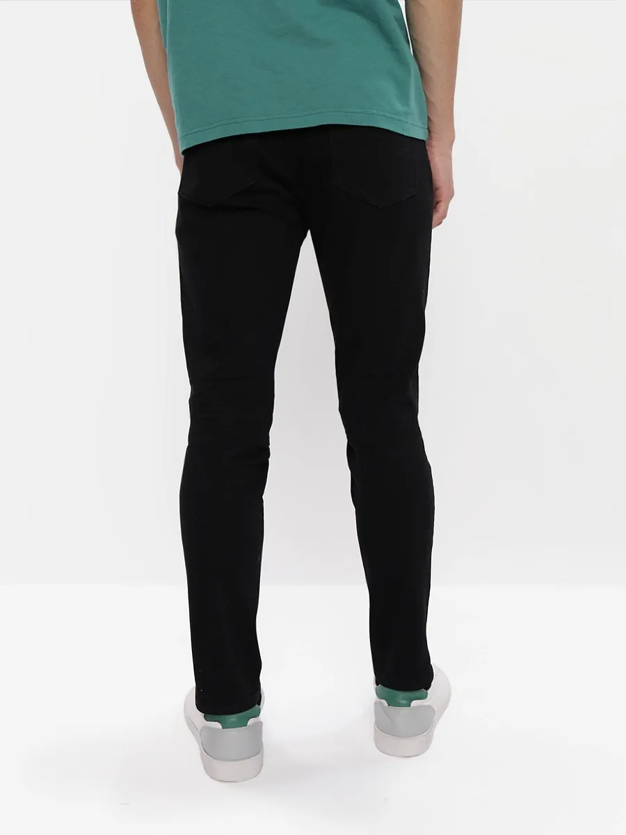 AMERICAN EAGLE MEN INTL EXCLUSIVE BLACK CLEAN SKINNY CROPPED 001 BLACK