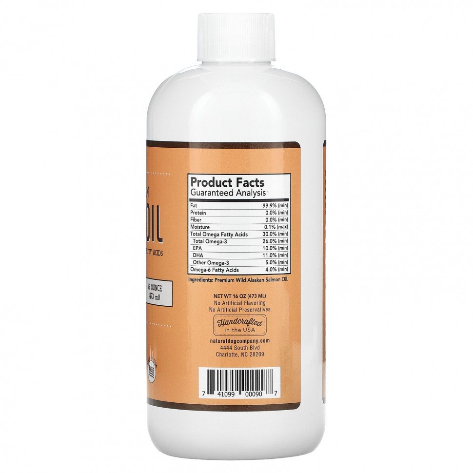 Natural Dog Company, Жир дикого аляскинского лосося, для всех возрастов, вкусный лосось, 473 мл (16 унций)