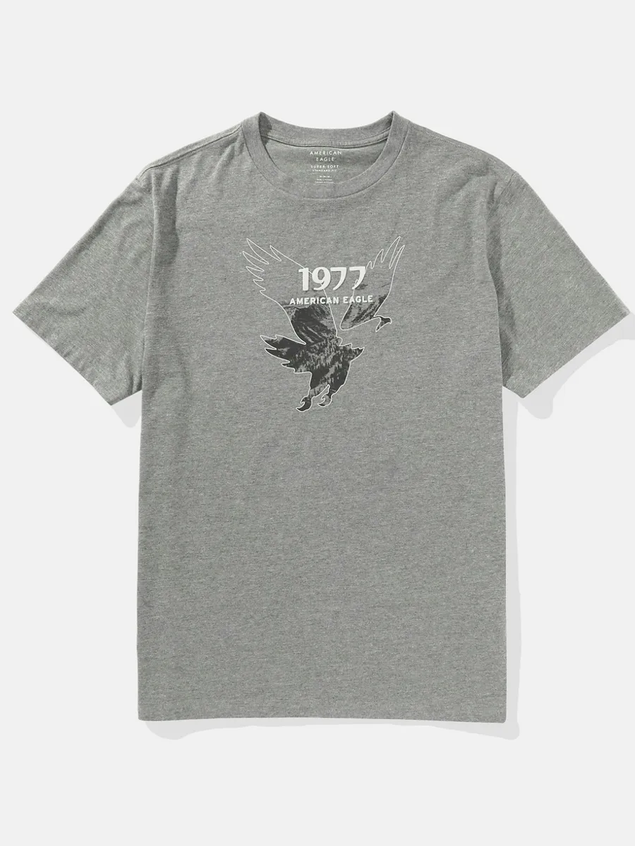 AMERICAN EAGLE AMERICAN EAGLE MEN G INTL SS SET IN TEE- CVC + SERIOUSLY SOFT WASH 050 GREY | 30% Off | Central Online