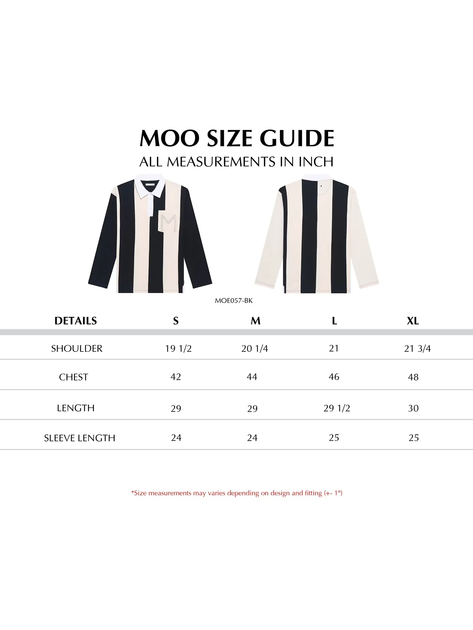 MOO [MOO 1/25] Preppy Rugby Shirt Black