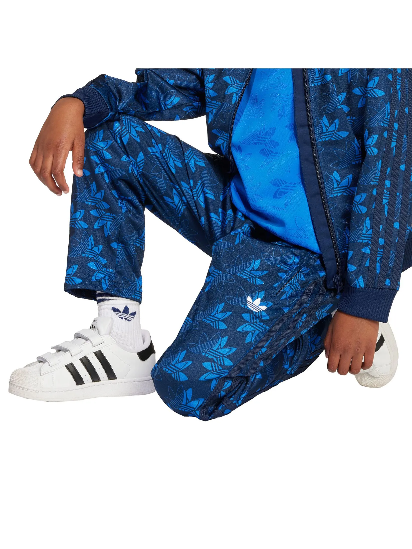 ADIDAS KIDS Unisex Toddler Track Suit Firebird Monogram AOP Blue