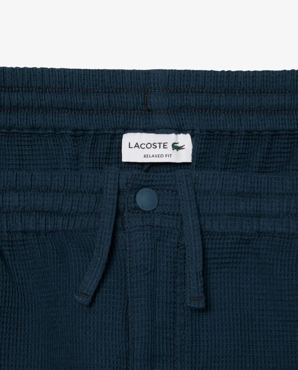LACOSTE Lightweight Textured Shorts Blue