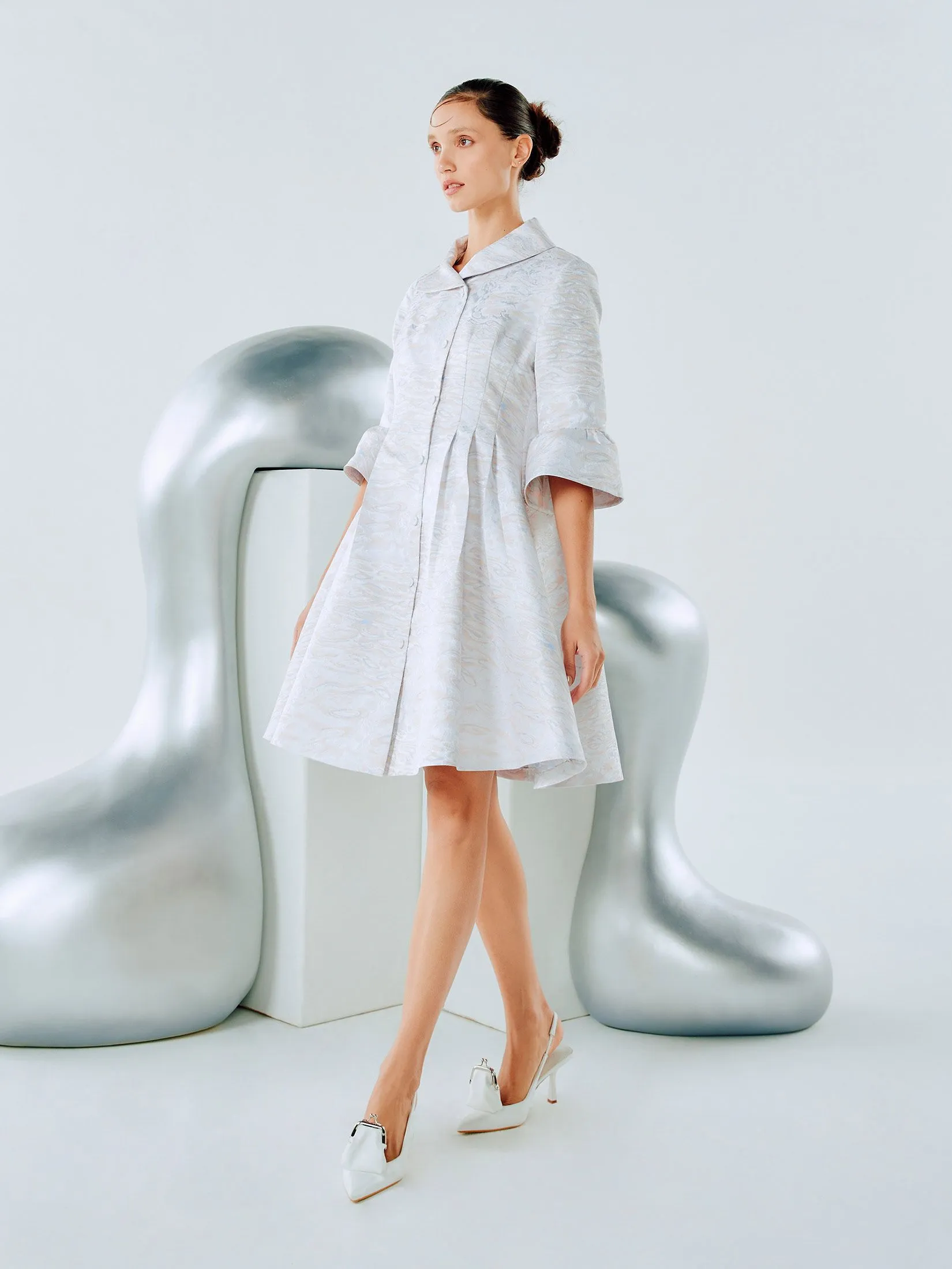 SHAKA Woman Dress Jacquard Grey