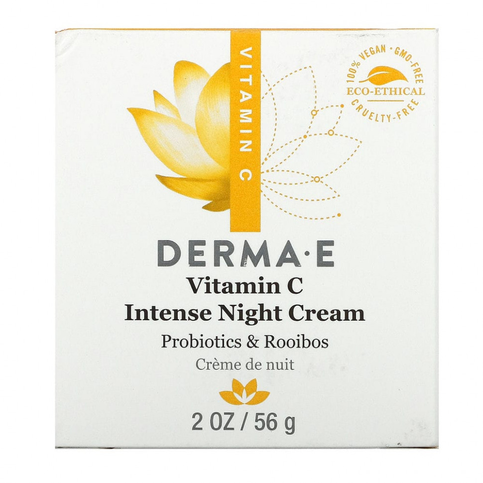 Derma E, интенсивный ночной крем с витамином C, 56 г (2 унции)