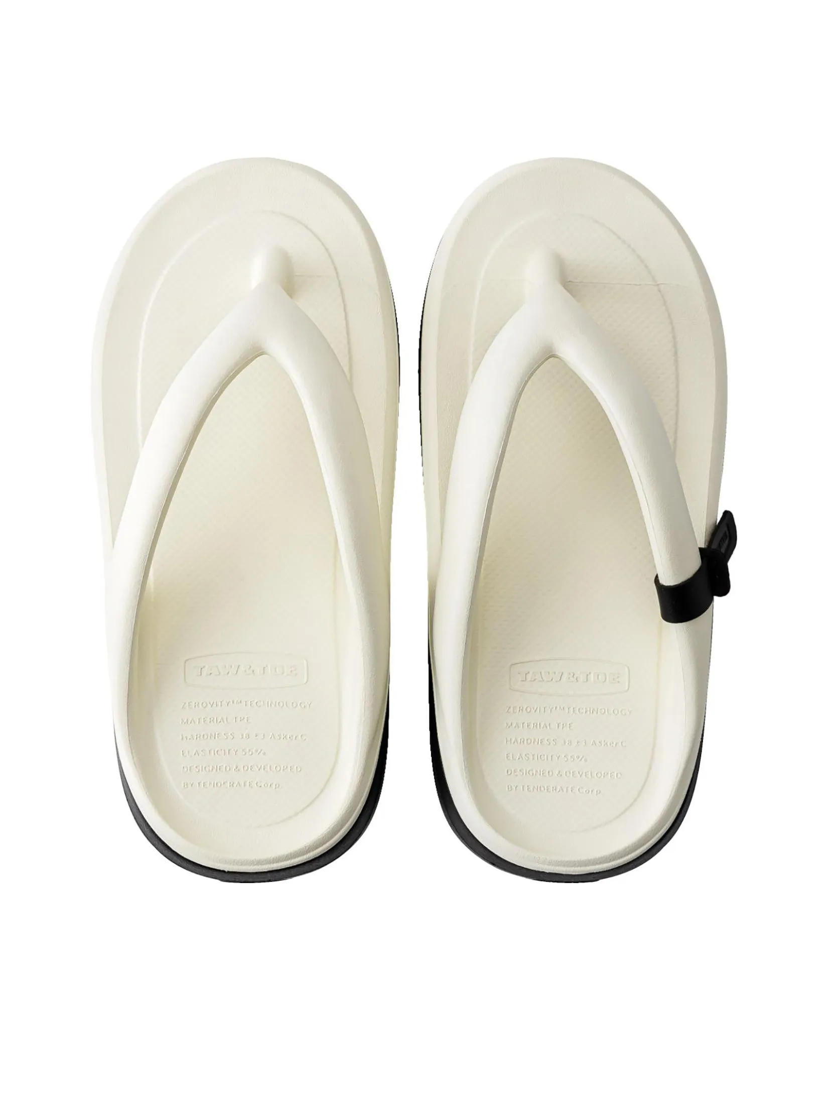 TAW&TOE Unisex Sandals Zerovity Plumpy Creamy Black
