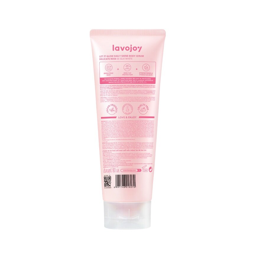Lavojoy Body Serun Tone Up Delicate Rose 00 Silk White SPF50 PA++++ 180 Ml.