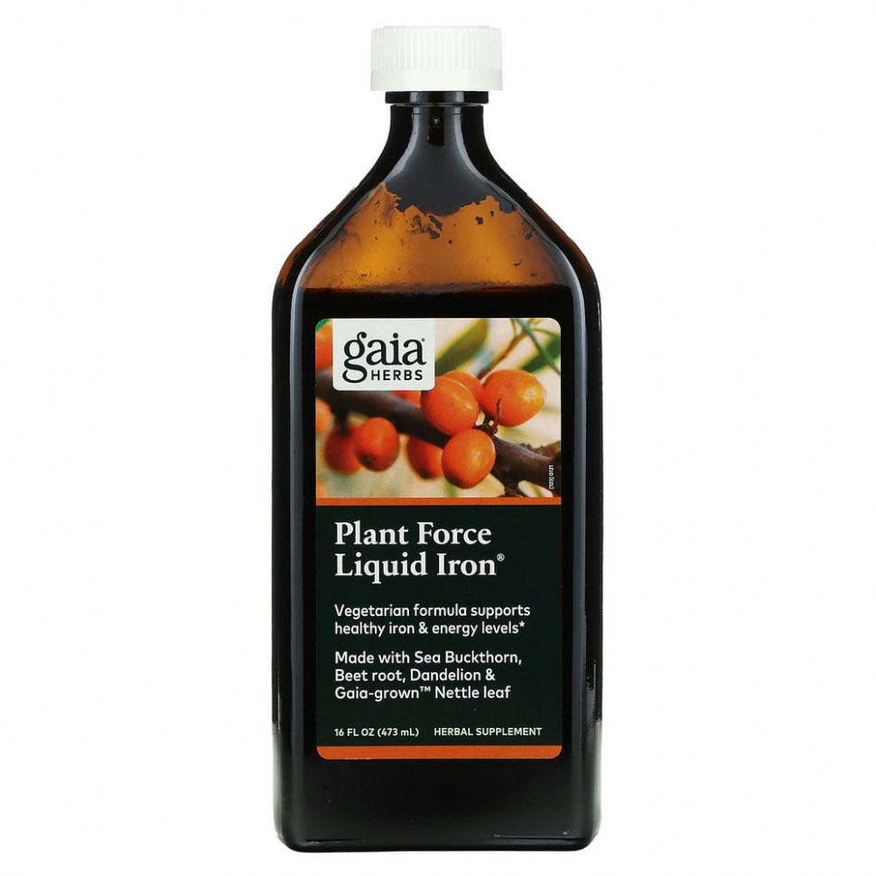Gaia Herbs, Plant Force Liquid Iron, 473 мл (16 жидк. унций)