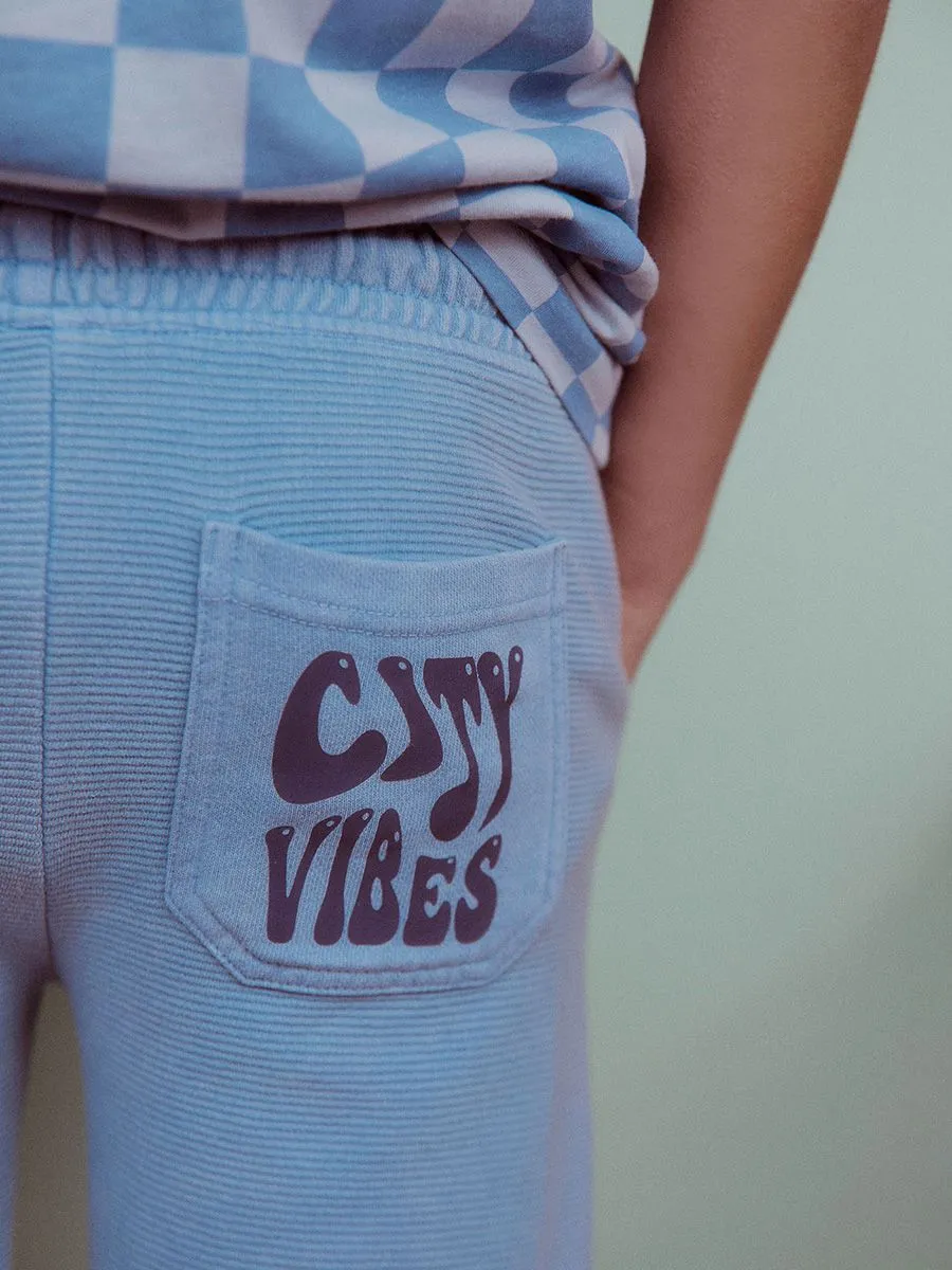 SFERA KIDS Boy Toddler Shorts Ottoman Terry Bermuda Blue Medium