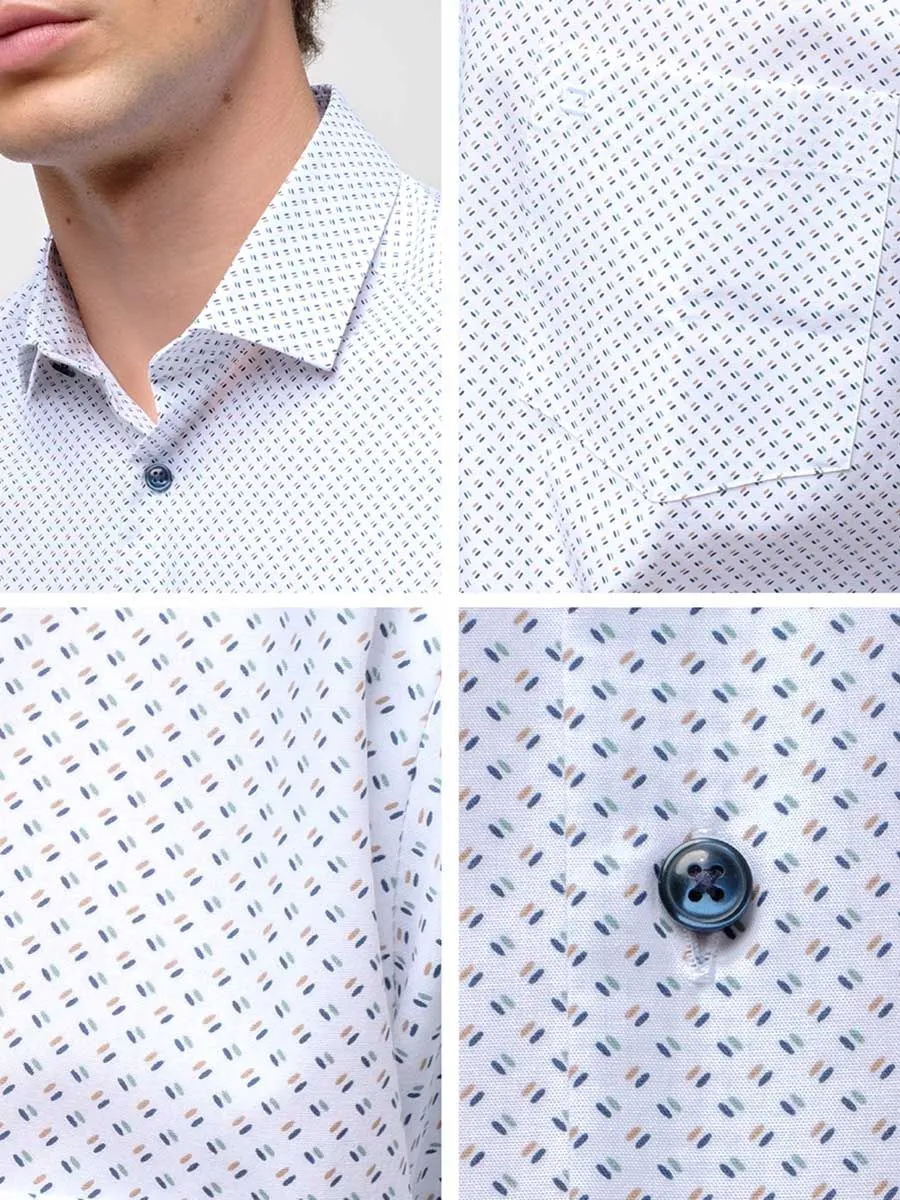 OLYMP MEN SHIRT  SHORT SLEEVES  CLAMATE CONTROL DYNAMIC FLEX  MODERN FIT  WHITE