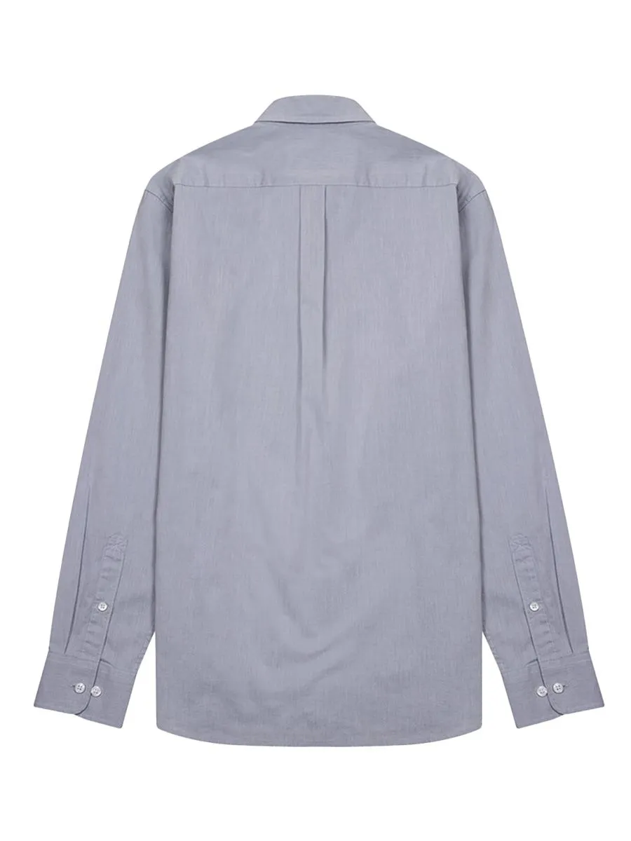 GIORDANO Men's Slim Fit Long Sleeve Stretch Shirt (Poplin) Grey
