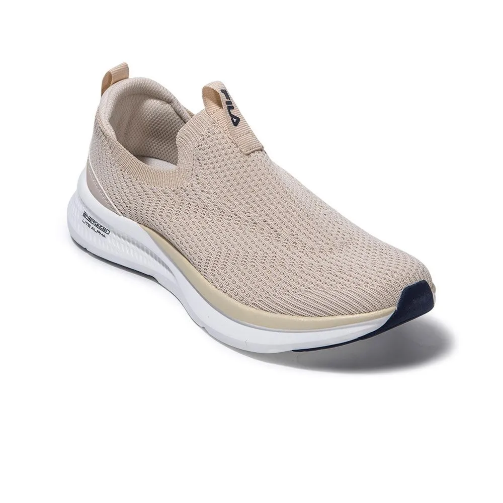 FILA Women Running Shoes Knit Slip-On Beige - FI039SH579ELTH