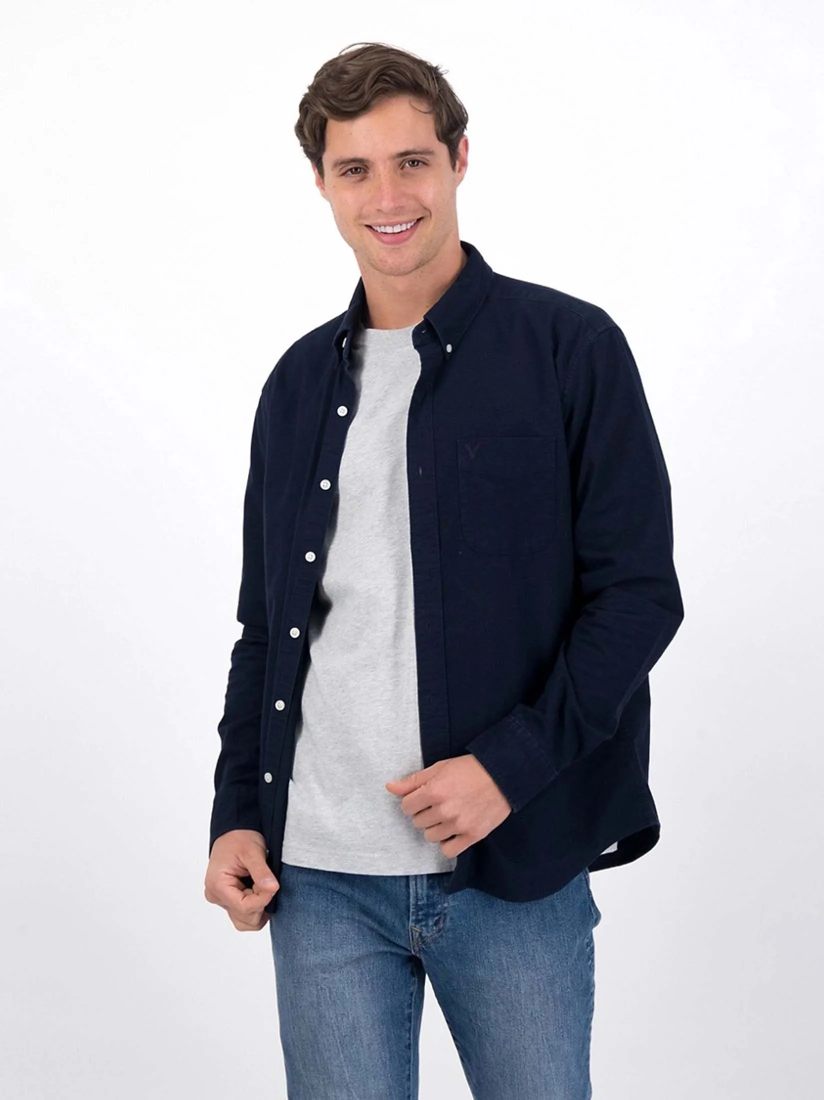 AMERICAN EAGLE MEN 2102 INT CF BTD PC DYE OXFORD W EAGLE 410 NAVY