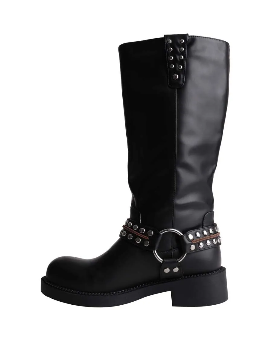 VILLAINS SF ENGINEER-STUDS Boot BLACK