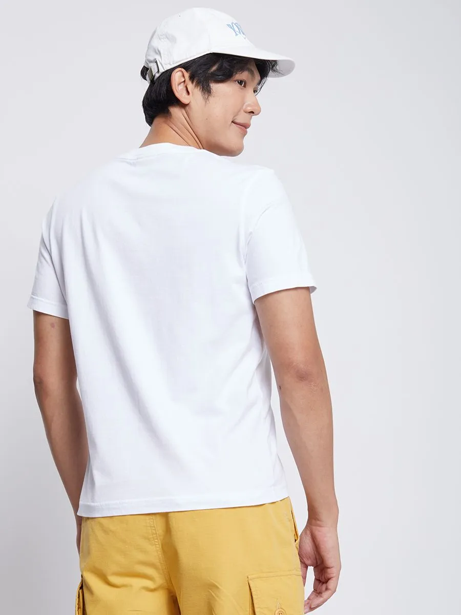 DEFRY 01 Men T-shirt Short Sleeves Crew Neck Printed White