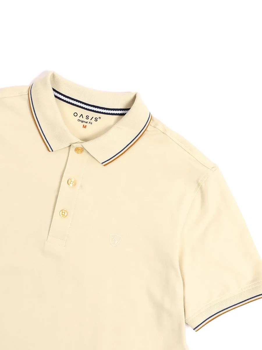 OASIS Men's short sleeve polo shirt Beige