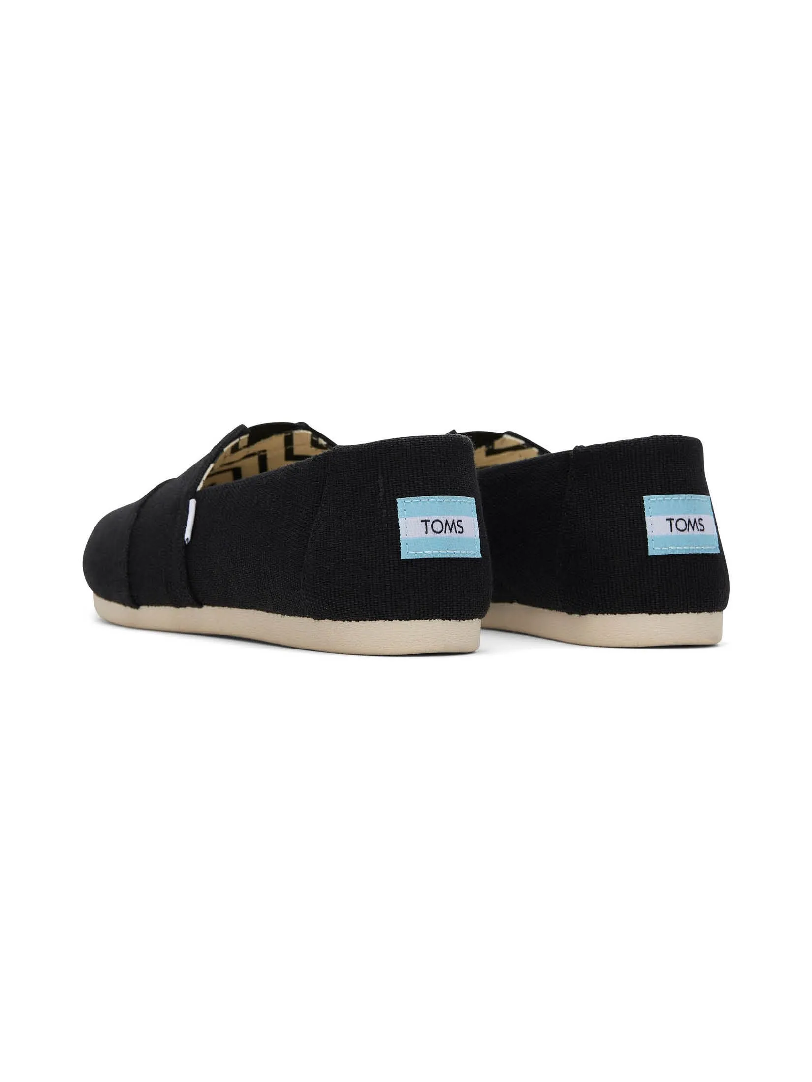 TOMS Women Shoe Slip On Alpargata Black Heritage Canvas