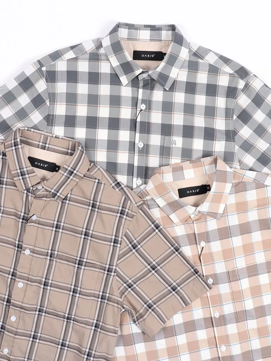 OASIS Men's Short sleeve Shirt Cream