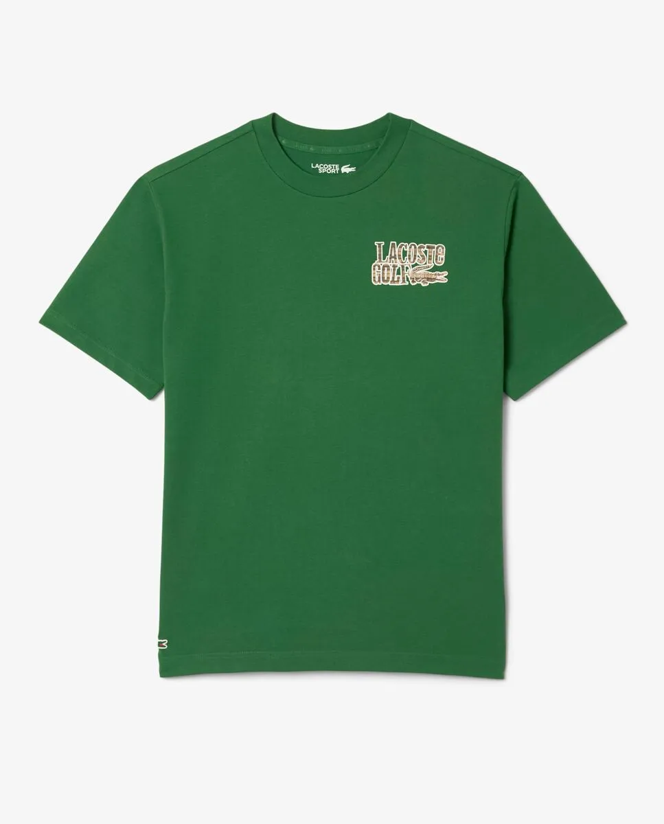 LACOSTE Ultra Dry Print Golf T-Shirt Green