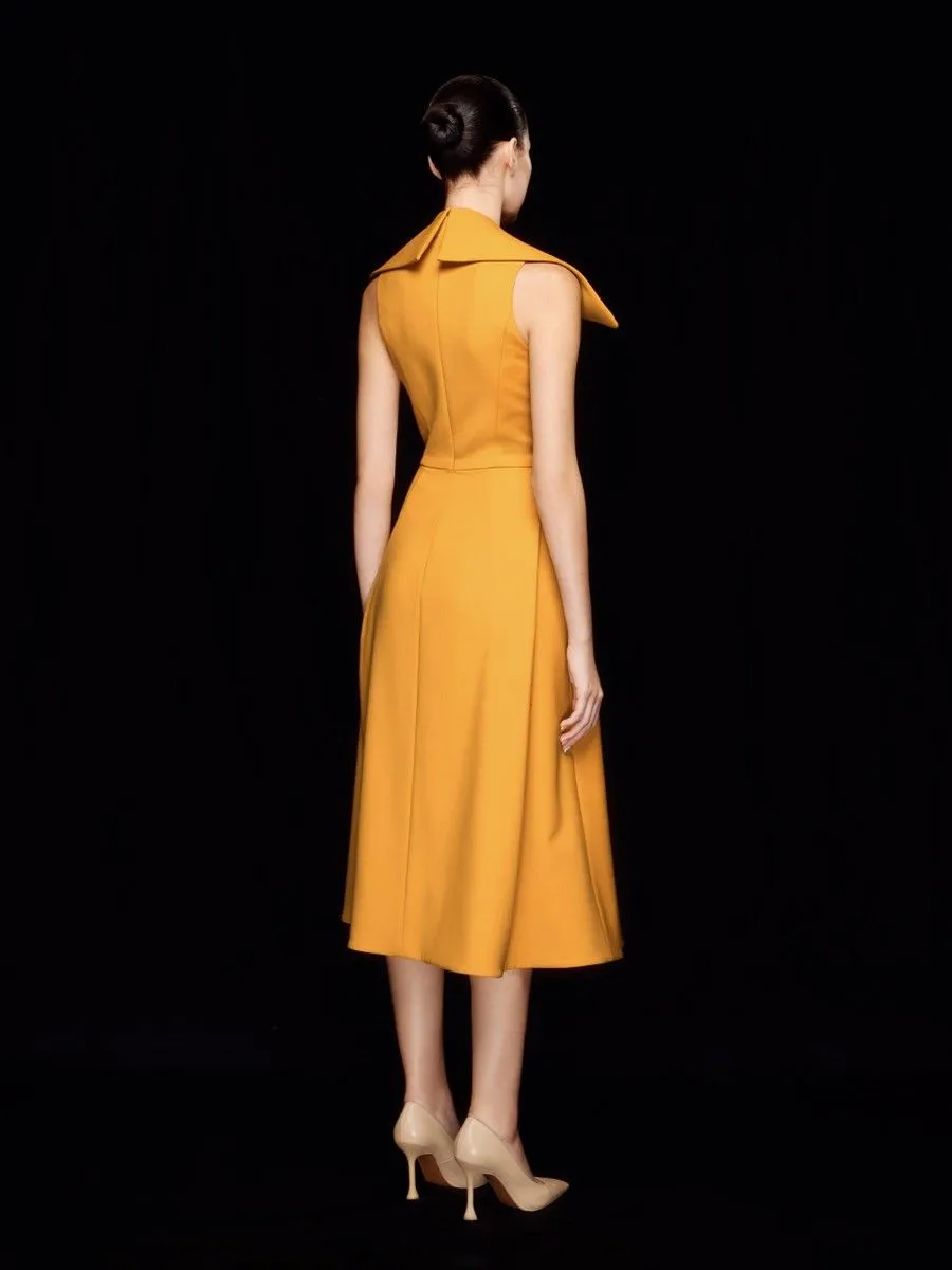 ASAVA ( SS24 )Asava Oversized Lapel Women Dress Yellow