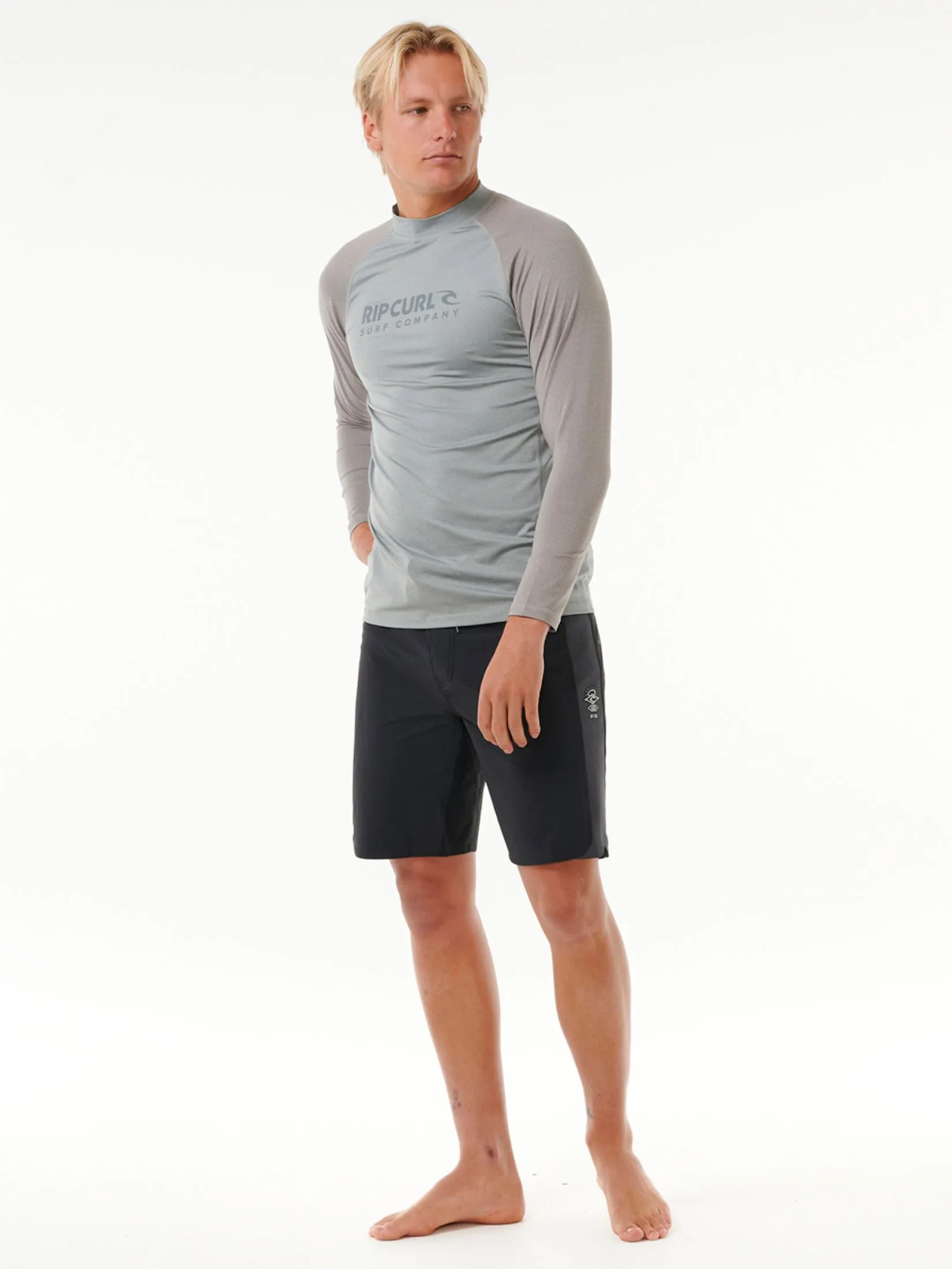 RIP CURL Men Wetsuit Long Sleeves Shock UPF Light Grey Marle