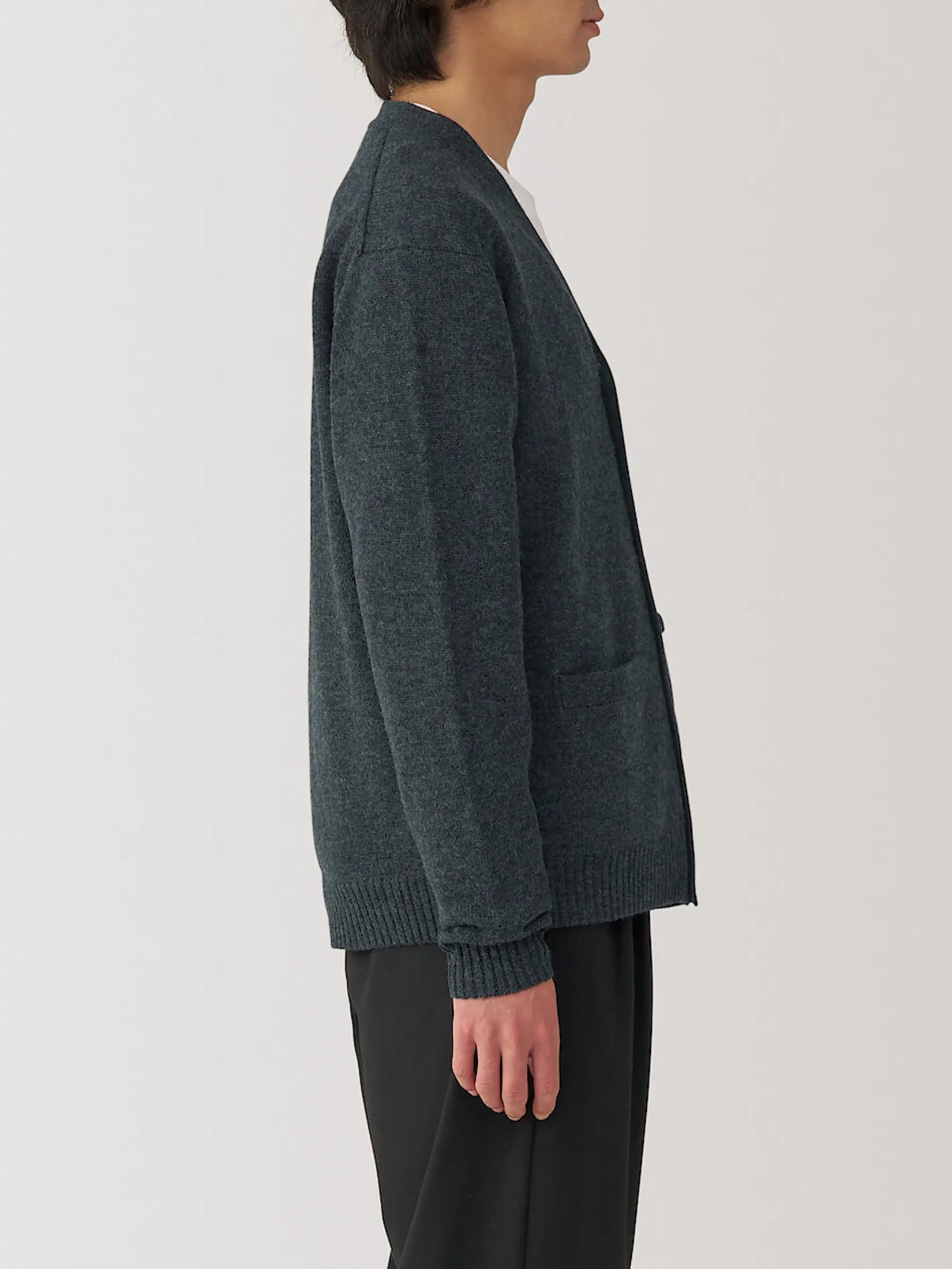 MUJI Men Cardigan Washable Mid-Gauge V-Neck