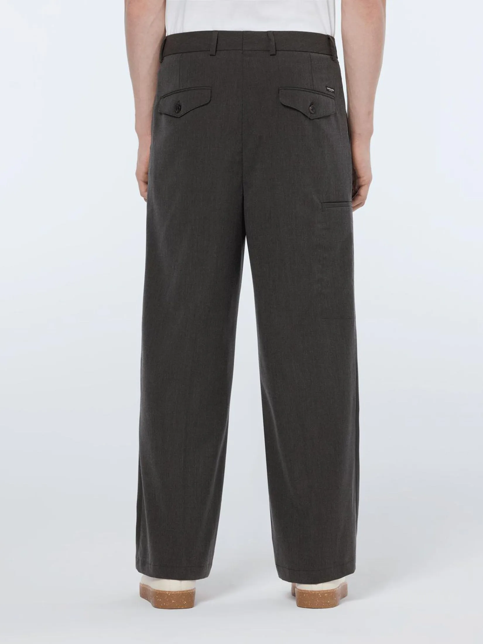 SCOTCH&SODA Men Chino Pocket Detail Wide Fit Melange Dark Grey Melange