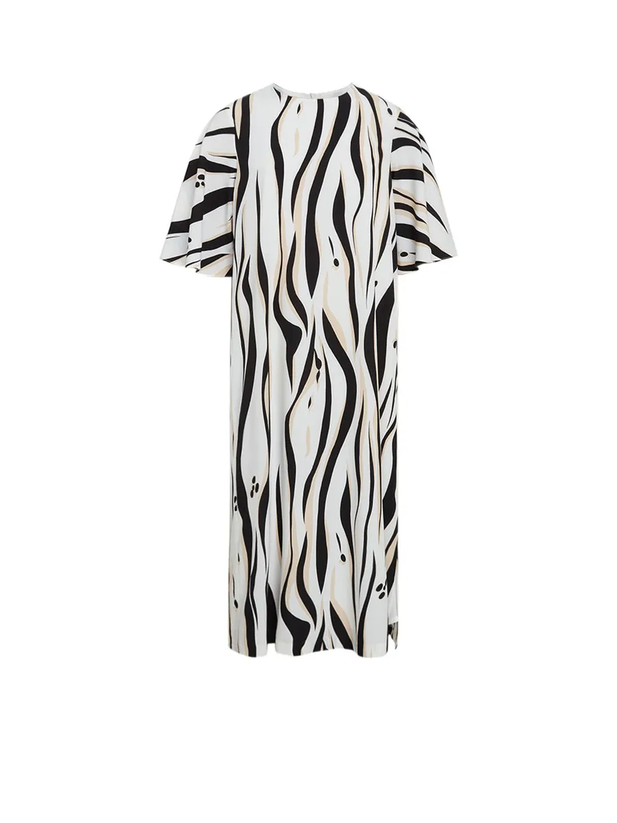 CRUISE BY CHRISTIANA Black Graphic Print Flare Dress No.CC98P216020 Size - L