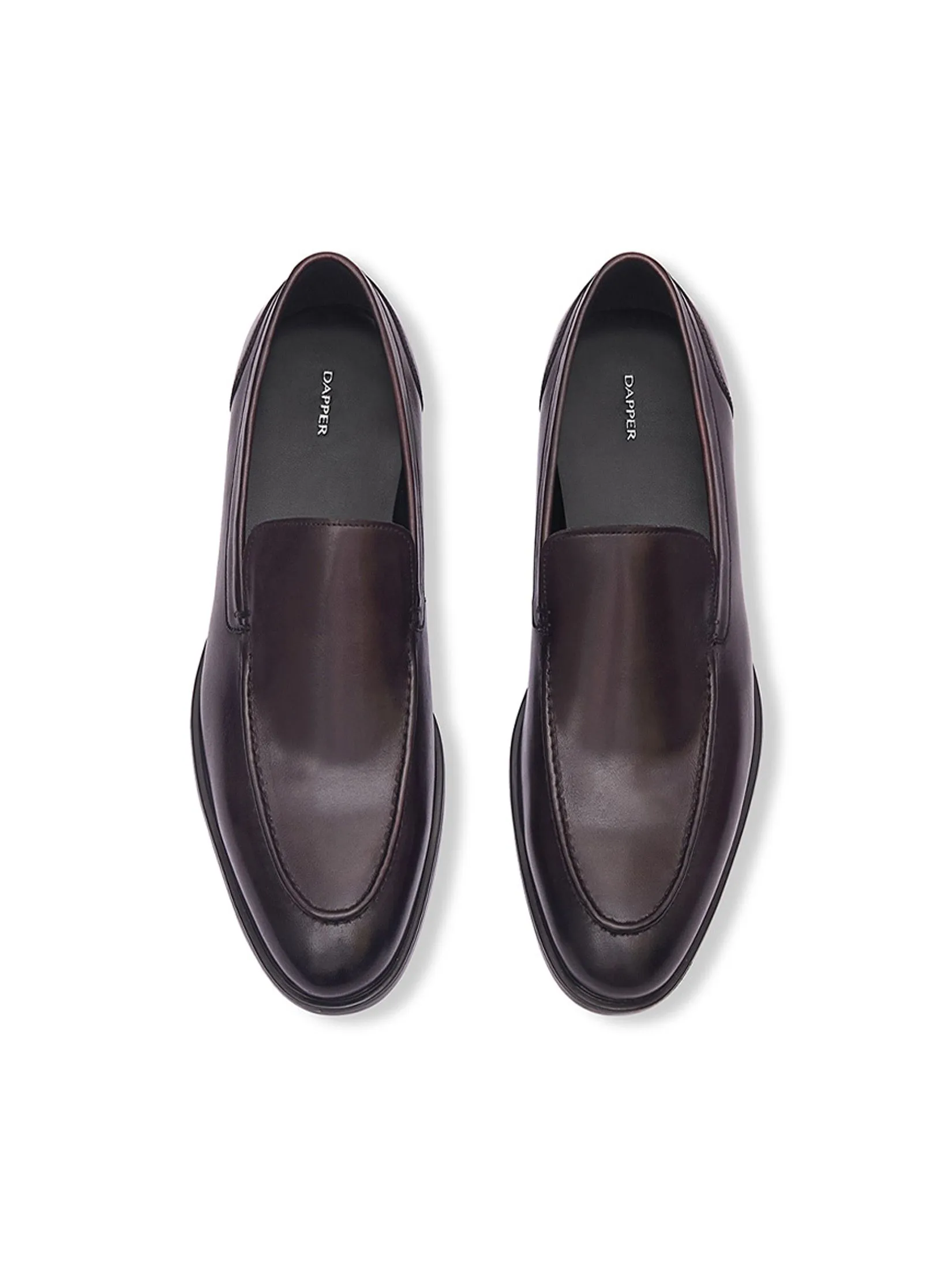 DAPPER DAPPER Plain Toe Loafers Brown