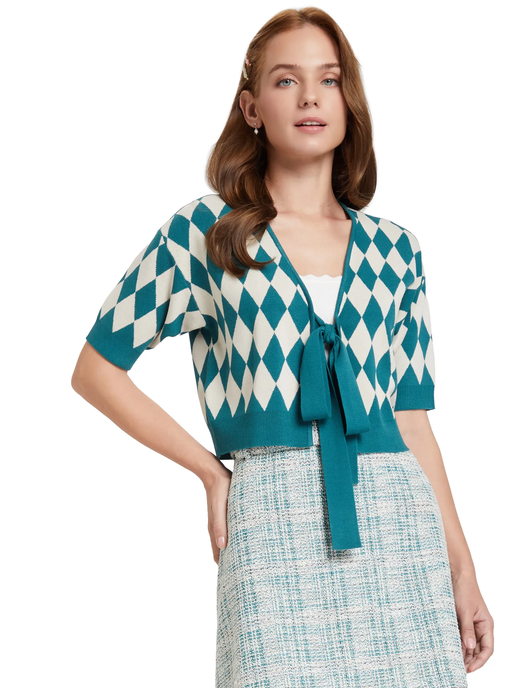 LOLITA Women Cardigan V-Neck Bow Design