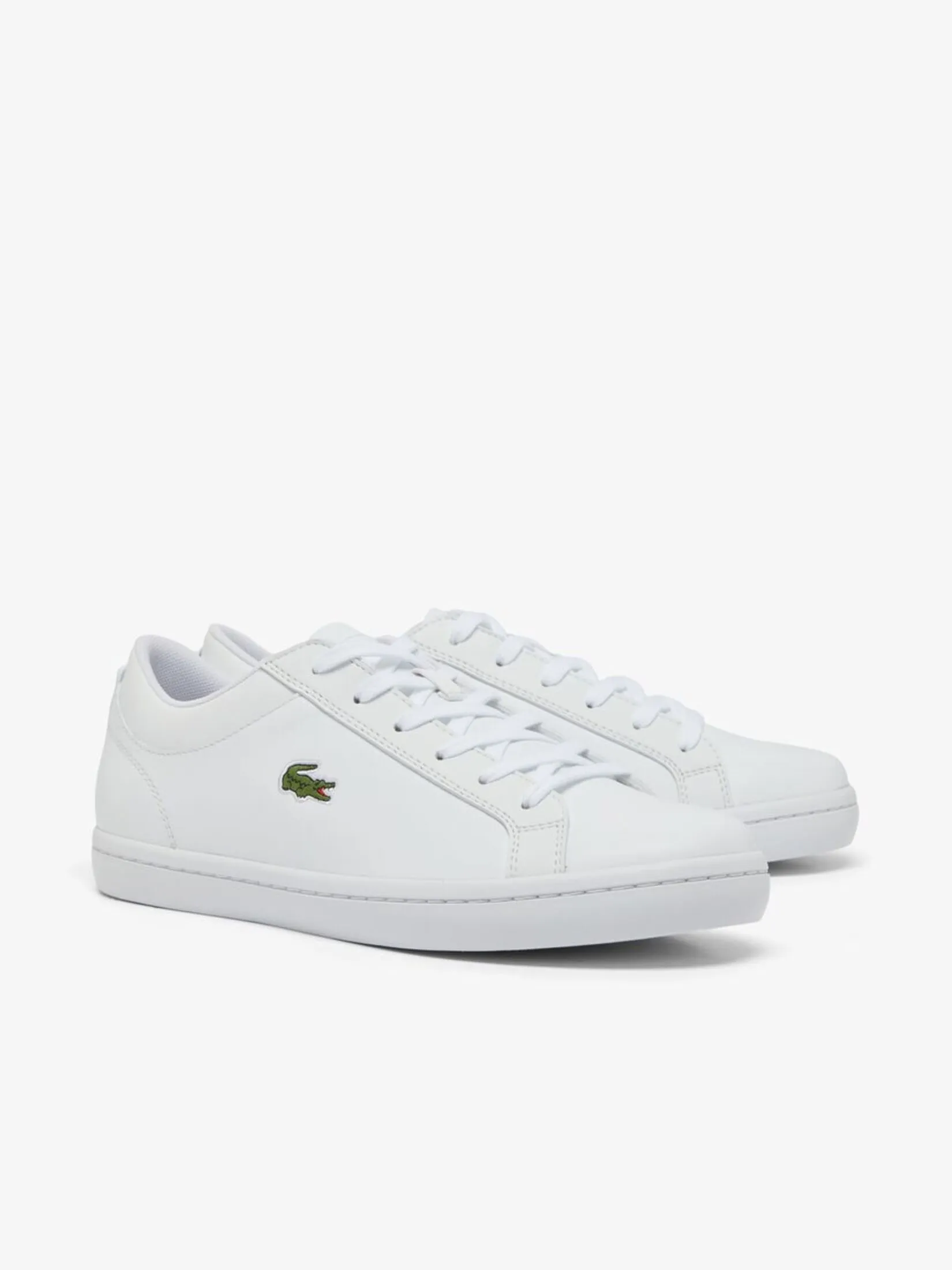 LACOSTE Men’s Straightset Leather Trainers White
