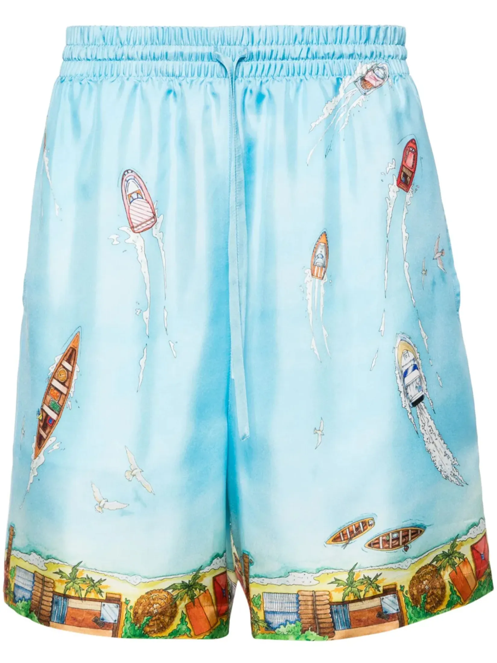 CASABLANCA UNISEX SILK SHORTS WITH DRAWSTRINGS MAISON SUR IN MAISON SUR PILOTI