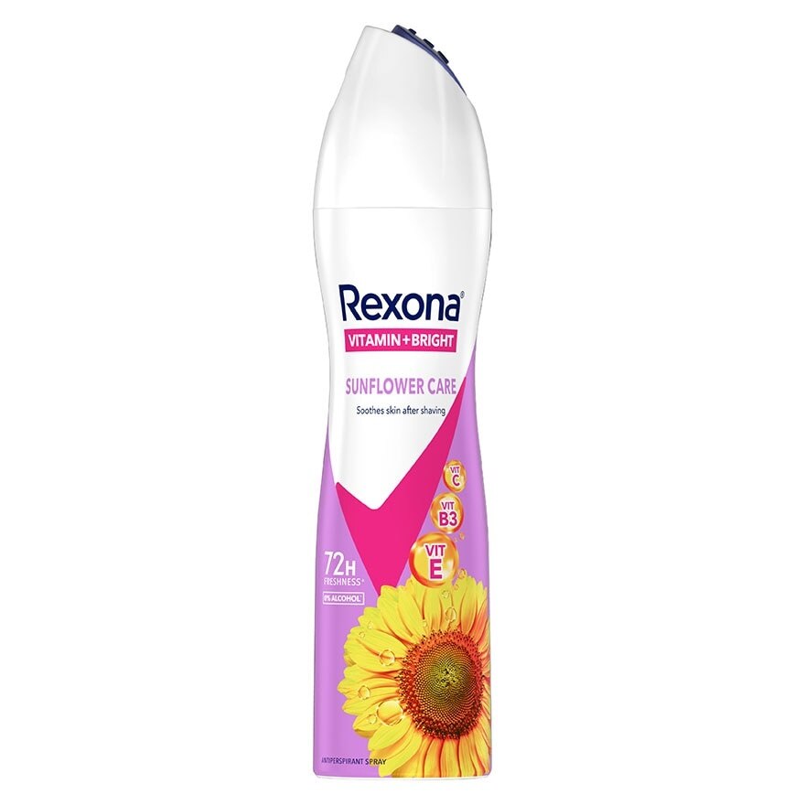 Rexona Spray Vitamin + Bright Sunflower Care Antiperspirant 135 Ml. สเปรย์ลดเหงื่อระง