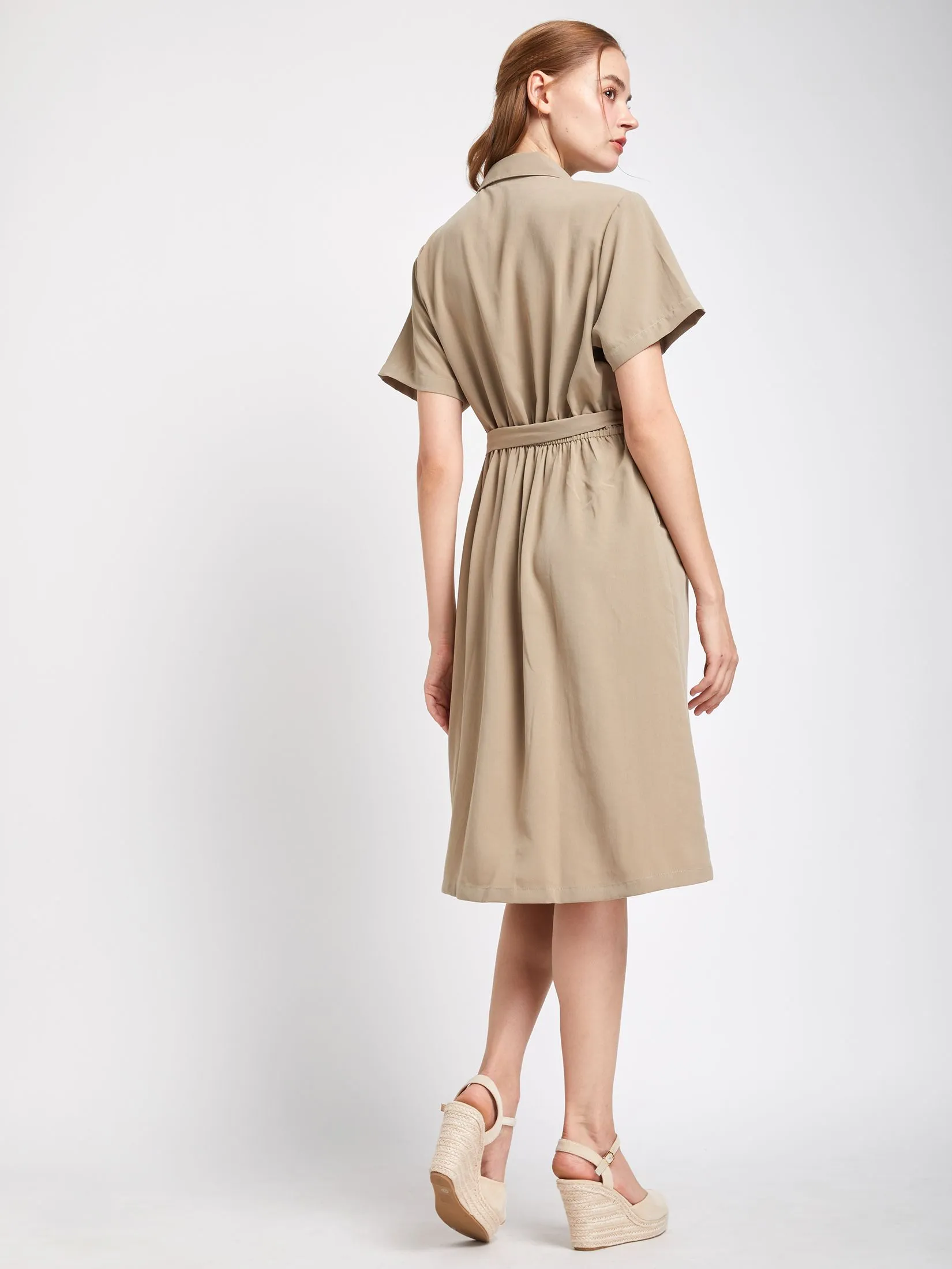 EASY PIECES Women Dress Short Sleeves Collar Neck