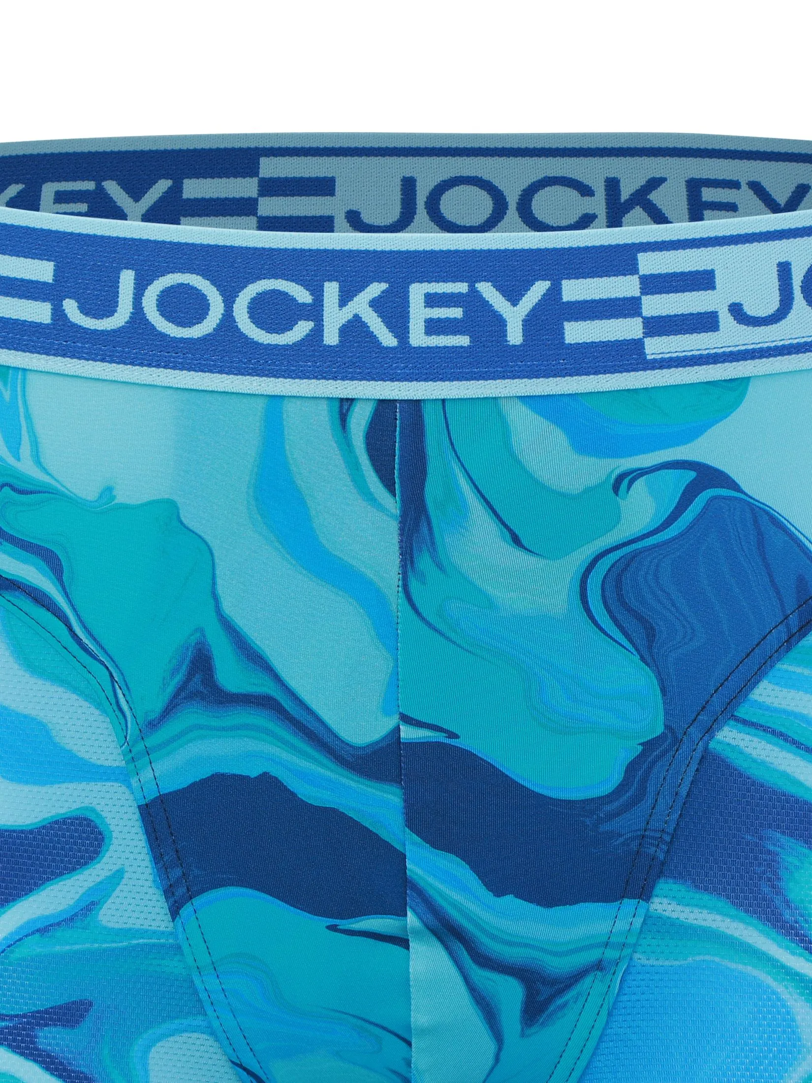 JOCKEY UNDERWEAR Men's SPORT MICROFIBER ACTIVE TRUNKS BLUE