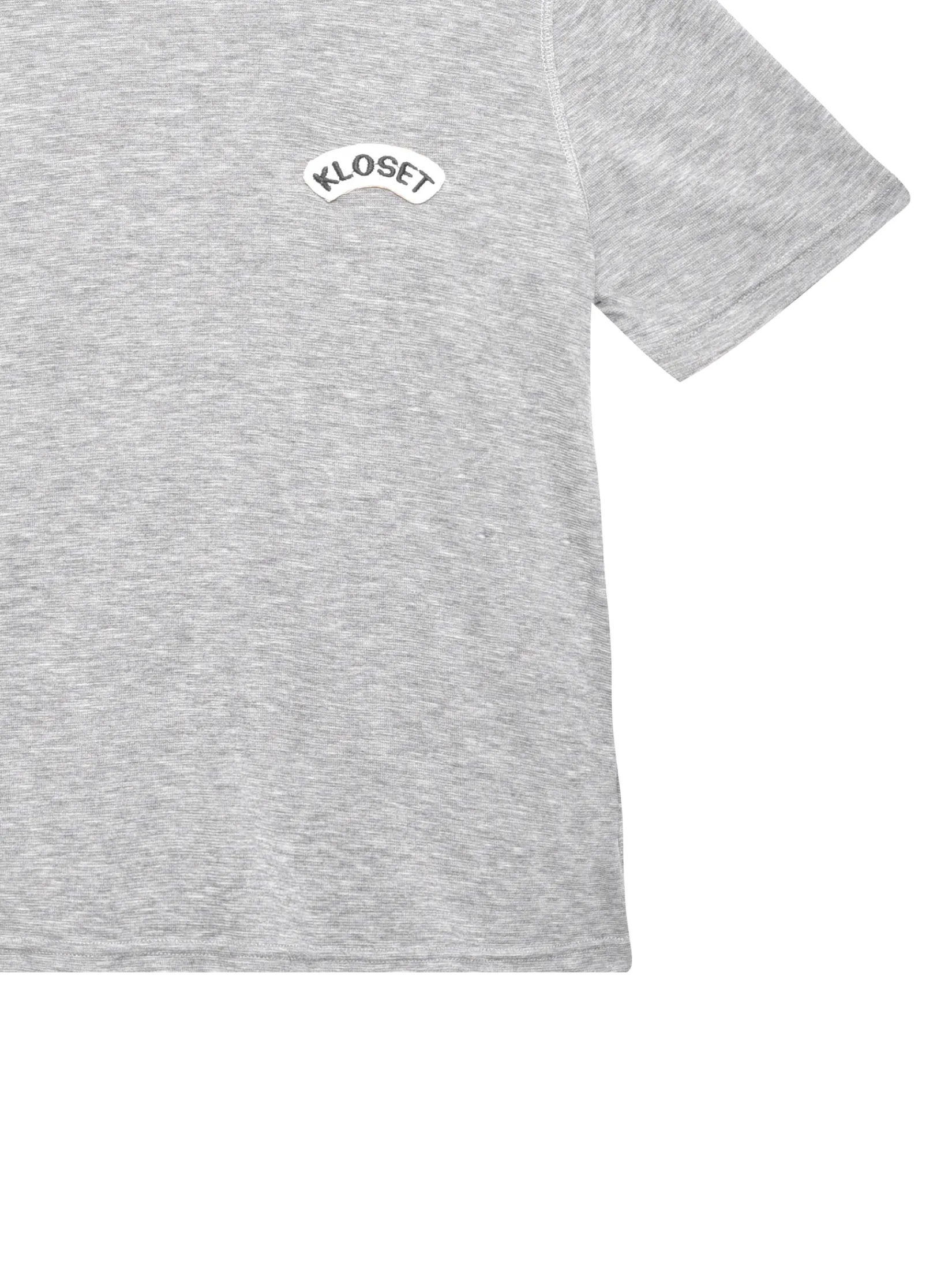 KLOSET (BS25) Women Embroidered Logo T-Shirt Grey