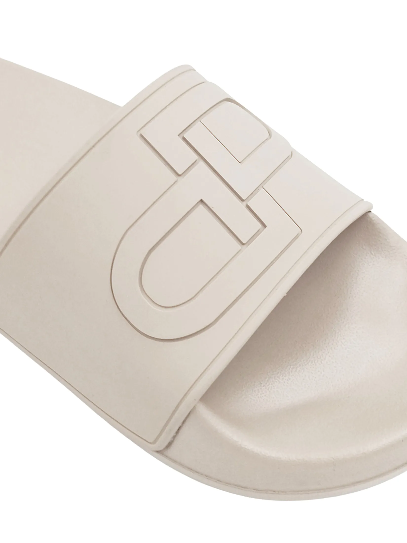 DAPPER DAPPER DP Icon Embossed Pool Slide Sandals Ivory