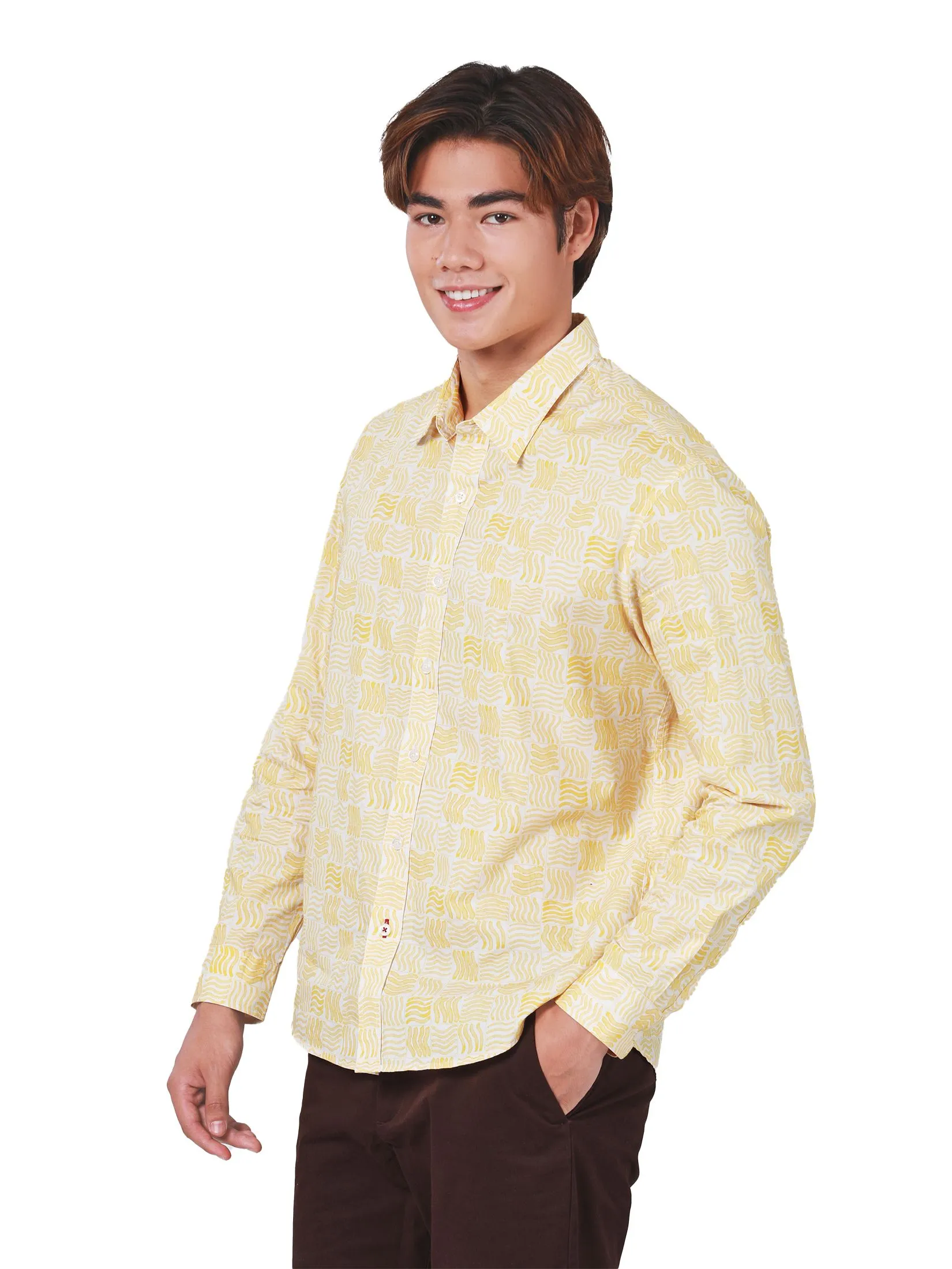 JOHN HENRY Men's Long Sleeves Shirts (Regular Fit) REJUVENATE VACATION Yellow