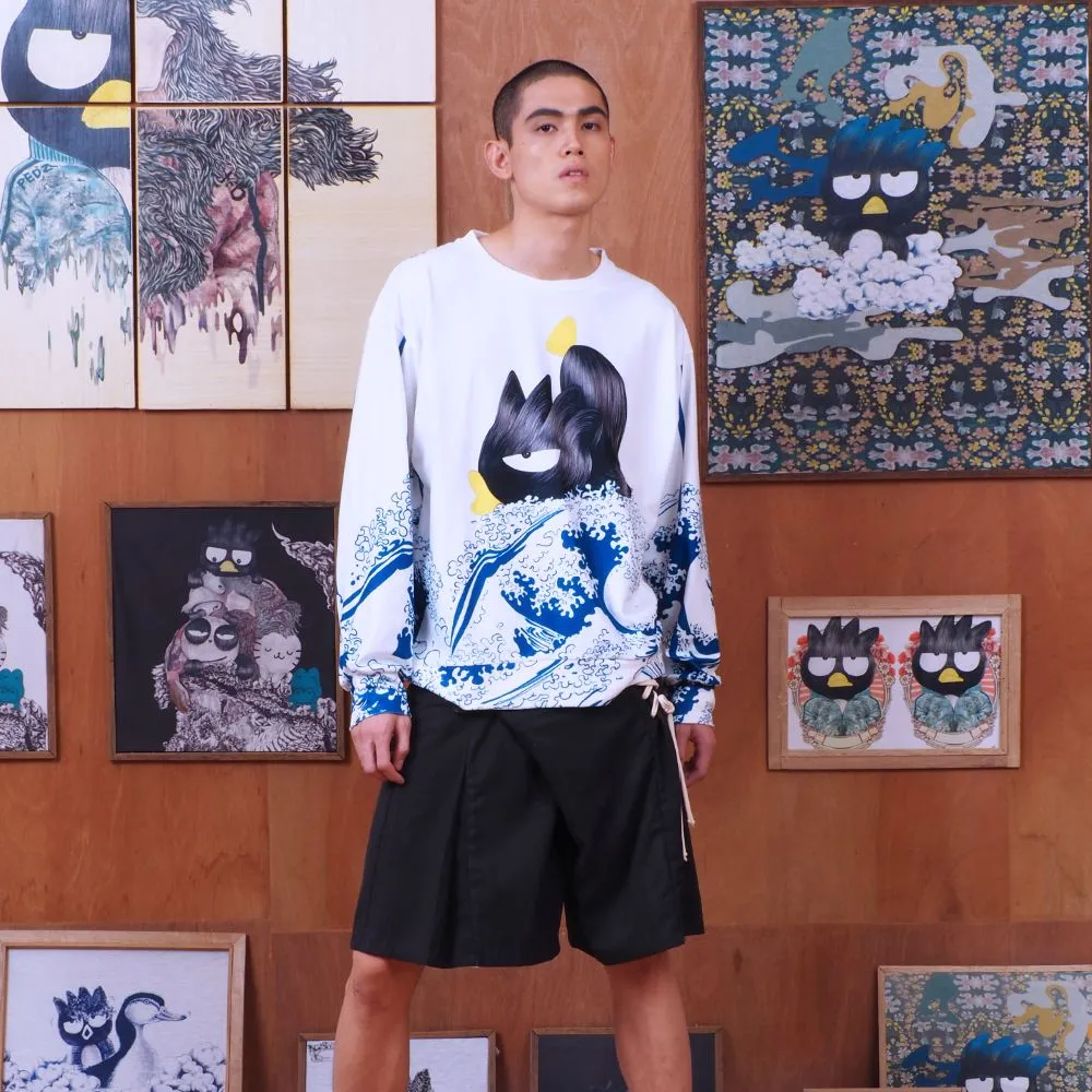 PEDZ WHITE  THE GREAT WAVE SWEATSHIRT