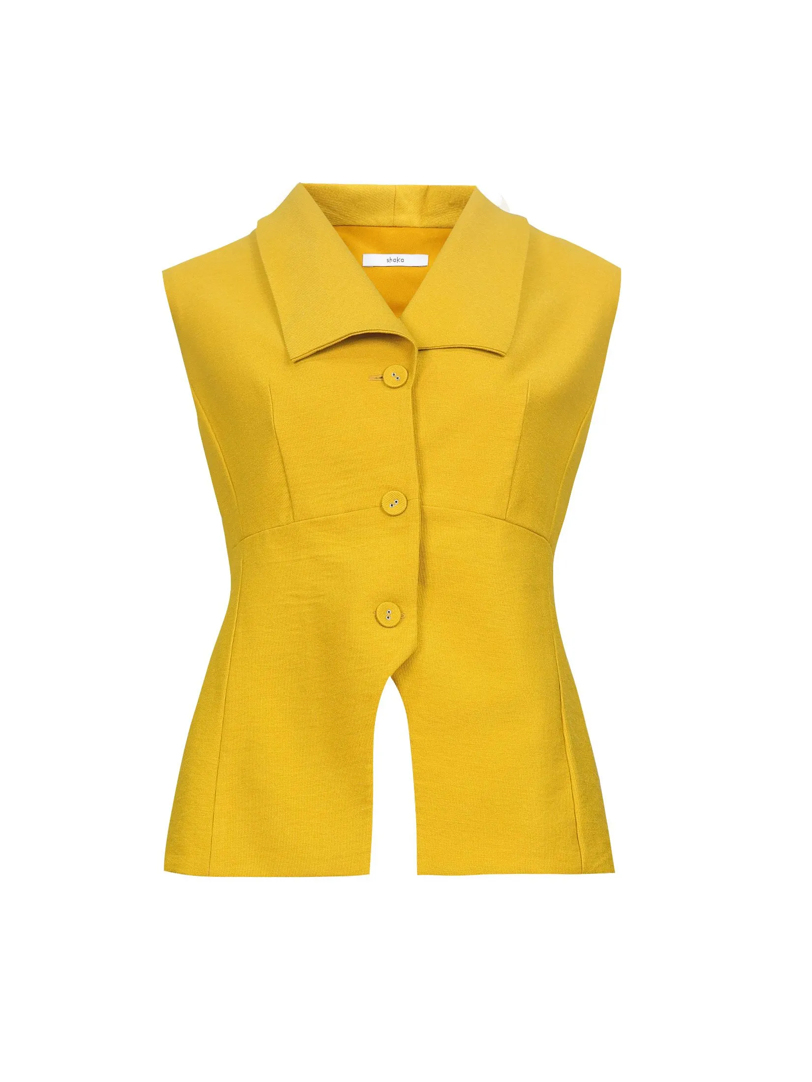 SHAKA Woman Blouse Corduroy Vest Yellow